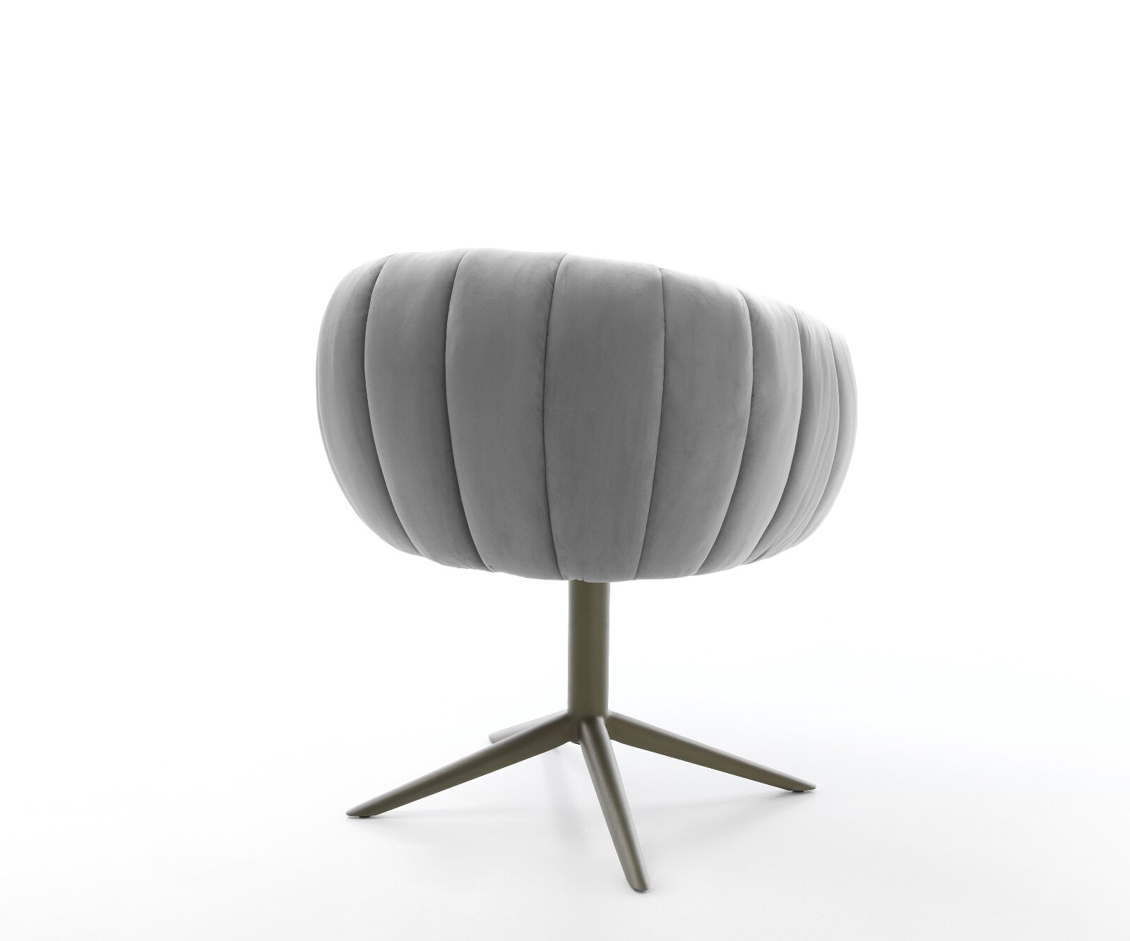 Drehstuhl Jada-Flex Samt Grau Fußkreuz Effektfinish Titan 360° drehbar Wippfunktion Taschenfederkern 5