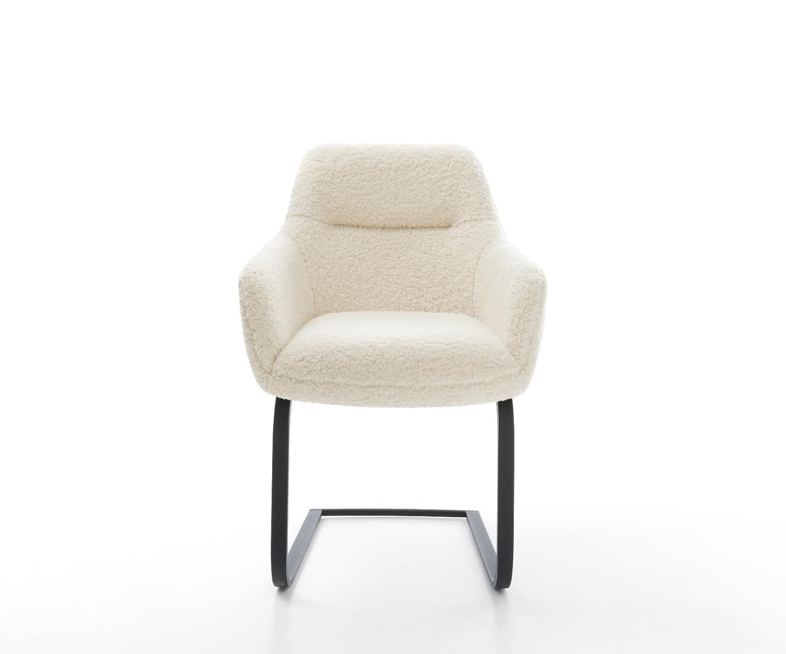 Freischwinger Pejo-Flex Teddystoff Beige Freischwinger flach Schwarz Taschenfederkern 1