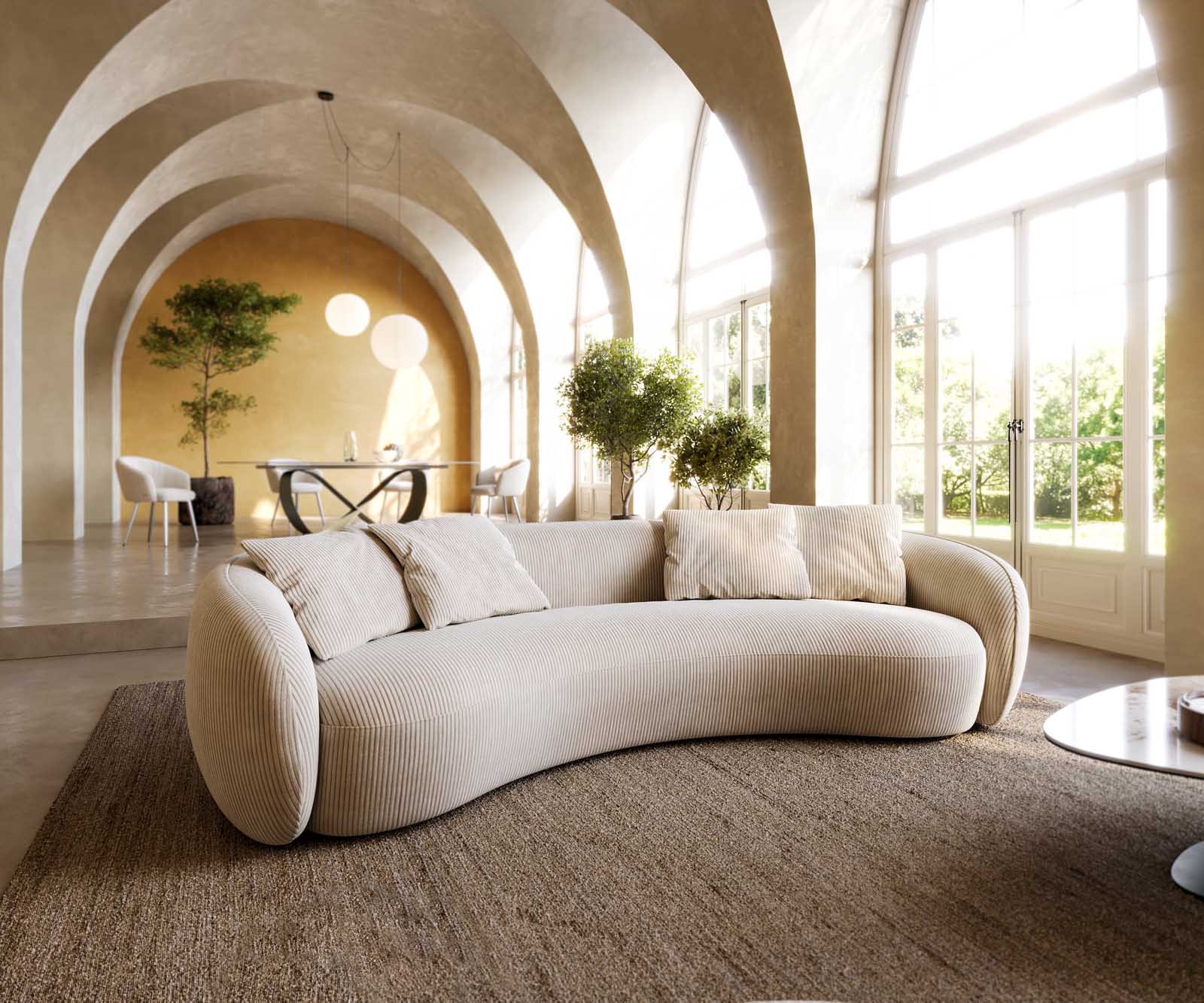 3-Sitzer Larna 260x120 cm Cord Beige 3-Sitzer Larna 260x120 cm Cord Beige