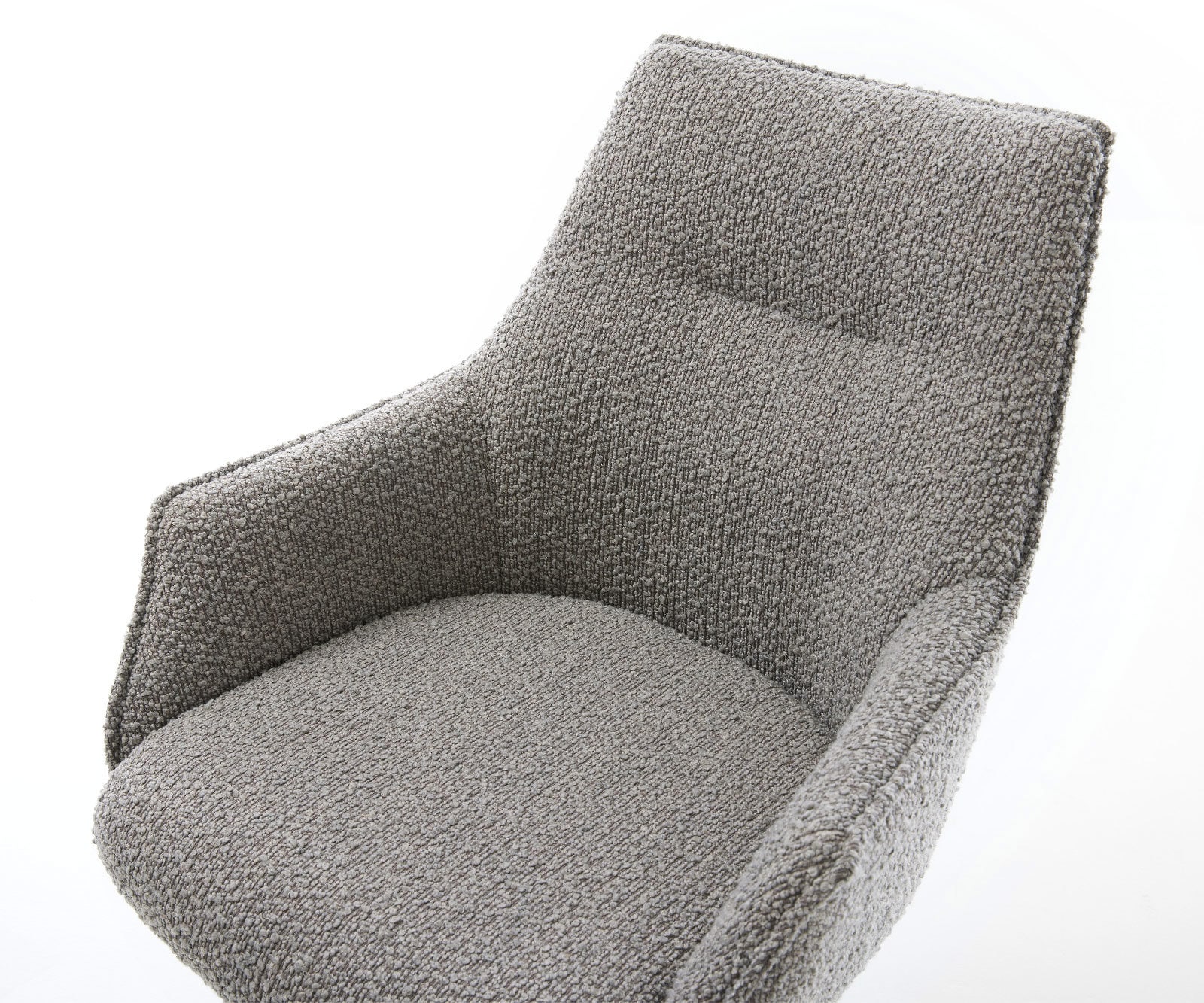 Freischwinger Alja-Flex mit Armlehnen Bouclé Silbergrau Freischwinger flach Edelstahl Taschenfederkern 3
