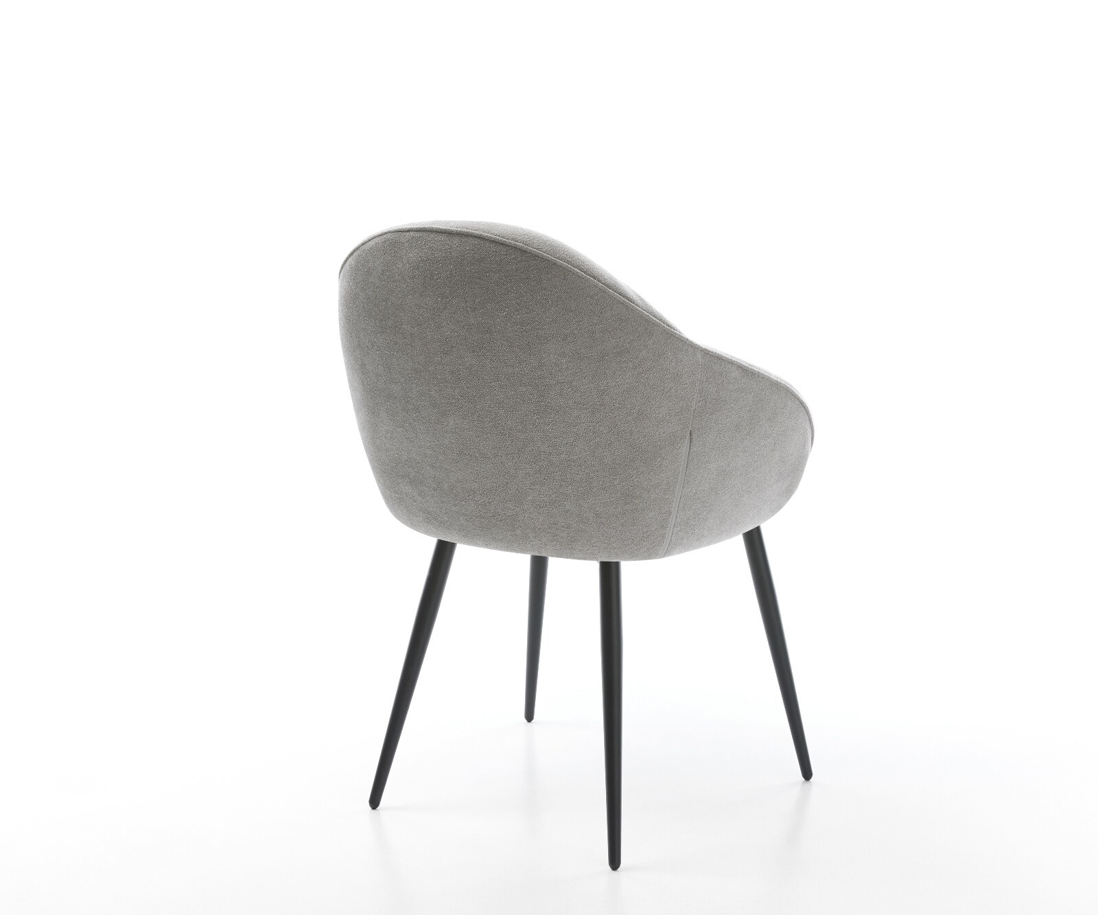 Esszimmerstuhl Gaio-Flex Strukturstoff Soft Grau 4-Fuß konisch Schwarz 4