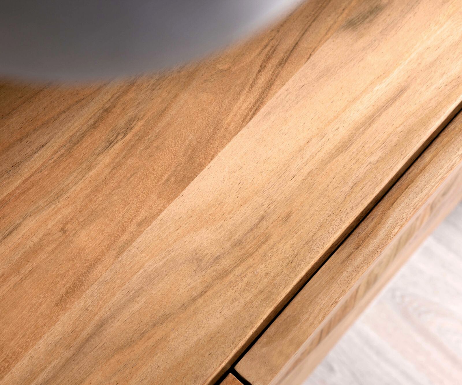 Design-Sideboard Wyatt 175 cm 3D Optik mittig Akazie Natur Edelstahl 4
