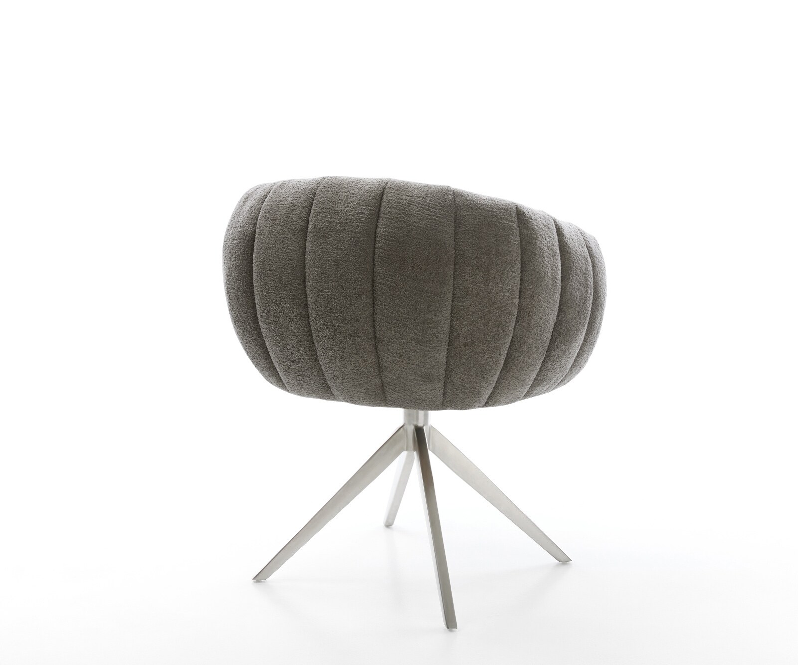Drehstuhl Jada-Flex Bouclé Soft Schlamm Kreuzgestell breit Edelstahl 360° drehbar Wippfunktion Taschenfederkern 4