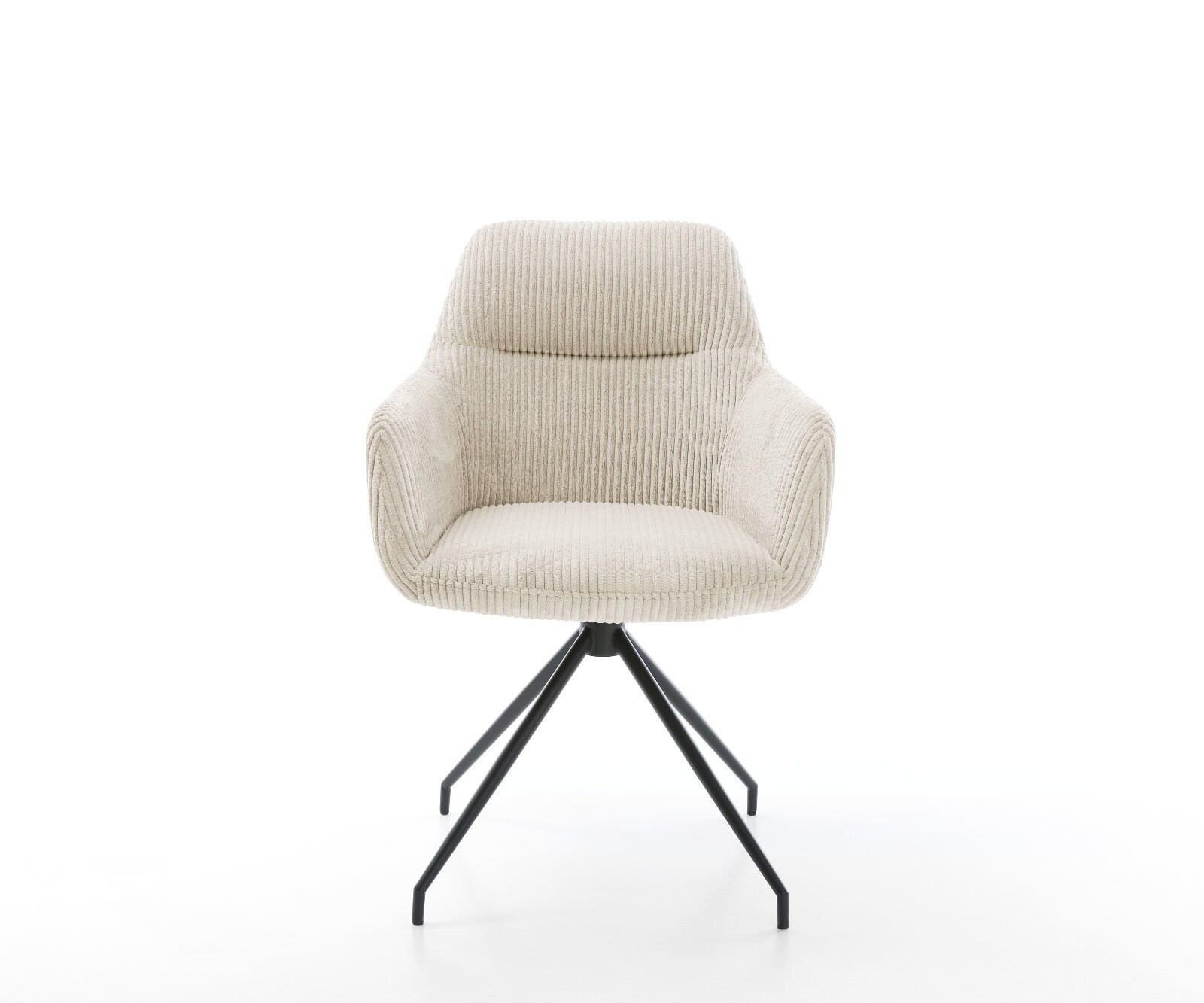 Esszimmerstuhl Pejo-Flex Cord Beige Kreuzgestell konisch Schwarz Taschenfederkern 2