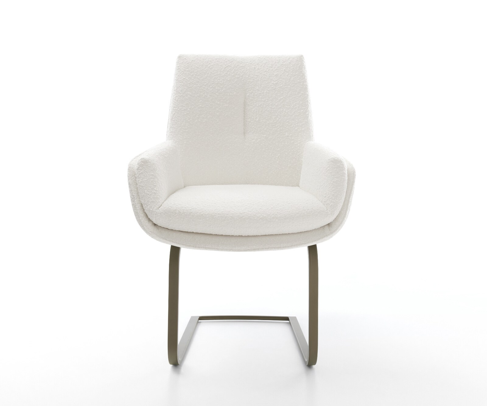 Freischwinger Clea-Flex Bouclé Creme-Weiß Freischwinger flach Effektfinish Titan 2