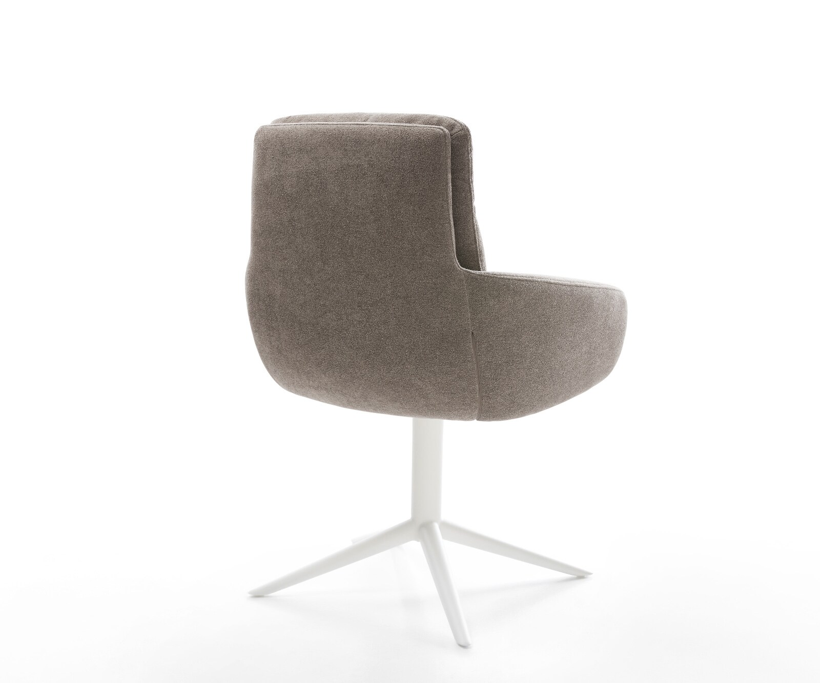 Drehstuhl Abelia-Flex mit Armlehnen Strukturstoff Soft Taupe Fußkreuz Weiß 360° drehbar Wippfunktion 5