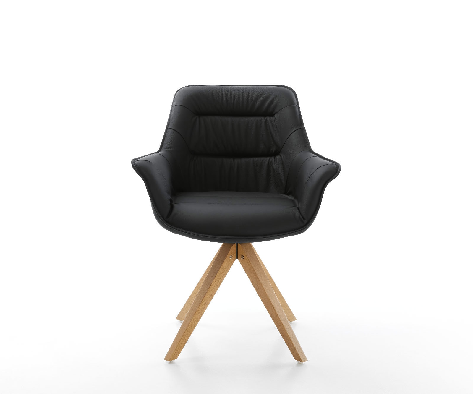 Esszimmerstuhl Kaira-Flex Echt-Leder Schwarz Holzgestell kantig Natur 1 Esszimmerstuhl Kaira-Flex Echt-Leder Schwarz Holzgestell kantig Natur 1