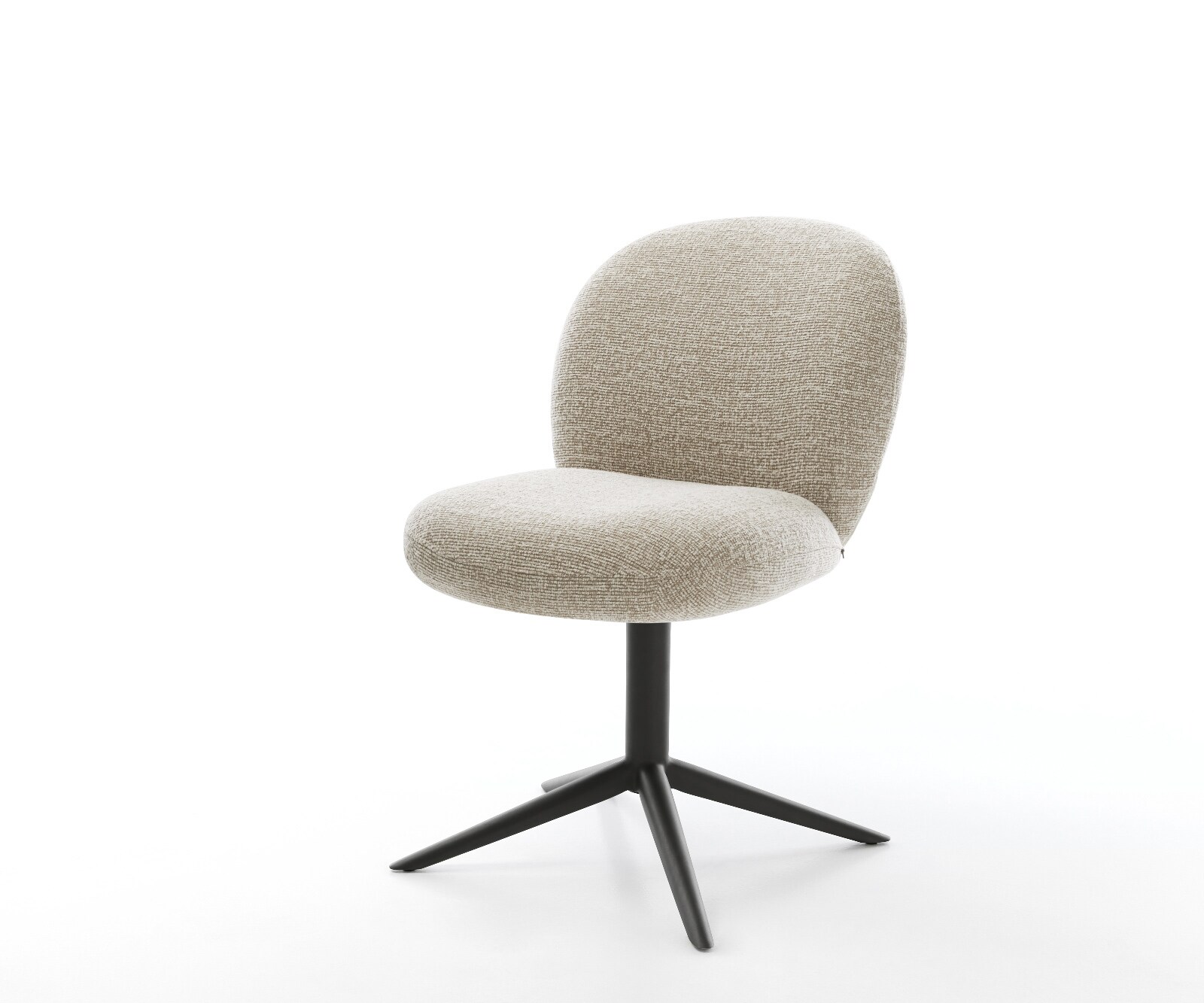 Drehstuhl Nube-Flex Webstoff Soft Beige Fußkreuz Schwarz 360° drehbar Wippfunktion Taschenfederkern 1
