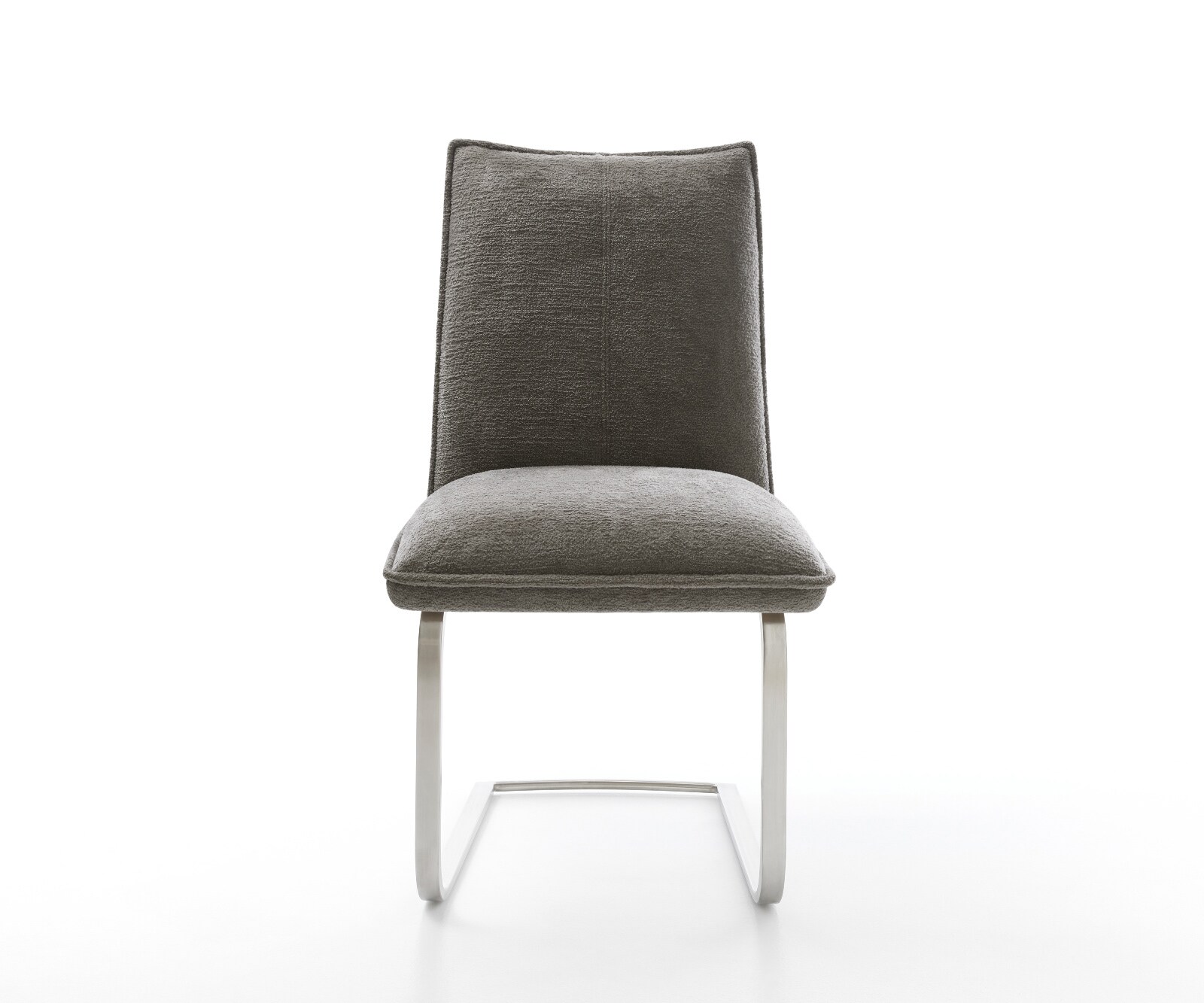 Freischwinger Lelio-Flex Bouclé Soft Schlamm Freischwinger flach Edelstahl Taschenfederkern 1