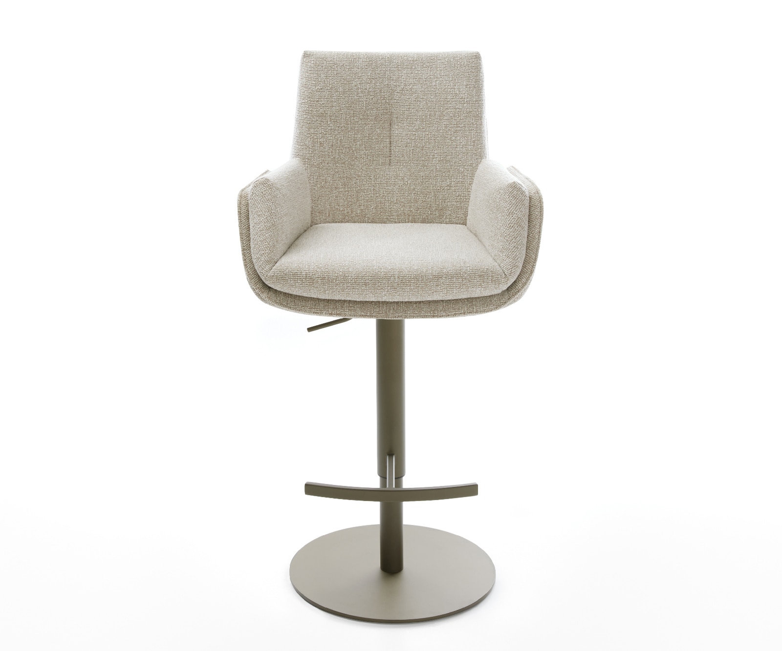 Barstuhl Clea-Flex Drehfuß höhenverstellbar Metall Titanfarben Webstoff Soft Beige