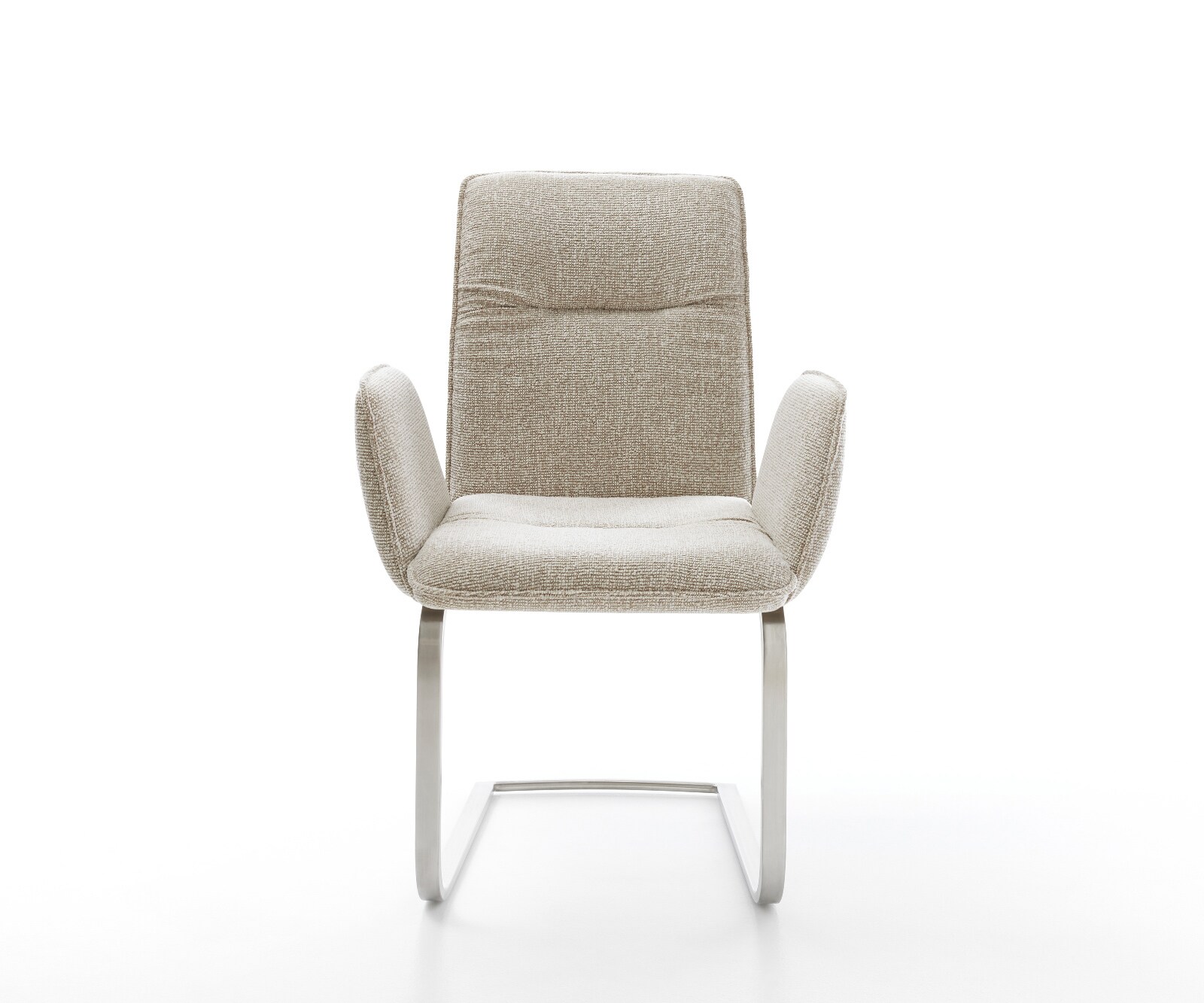 Freischwinger Vinja-Flex Webstoff Soft Beige Freischwinger flach Edelstahl 1