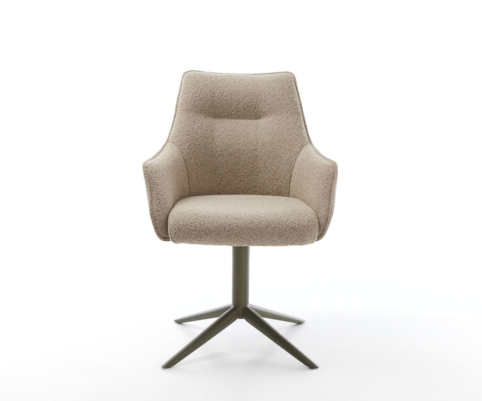 Drehstuhl Alja-Flex mit Armlehnen Materialmix Schlamm Fußkreuz Effektfinish Titan 360° drehbar Wippfunktion Taschenfederkern 1