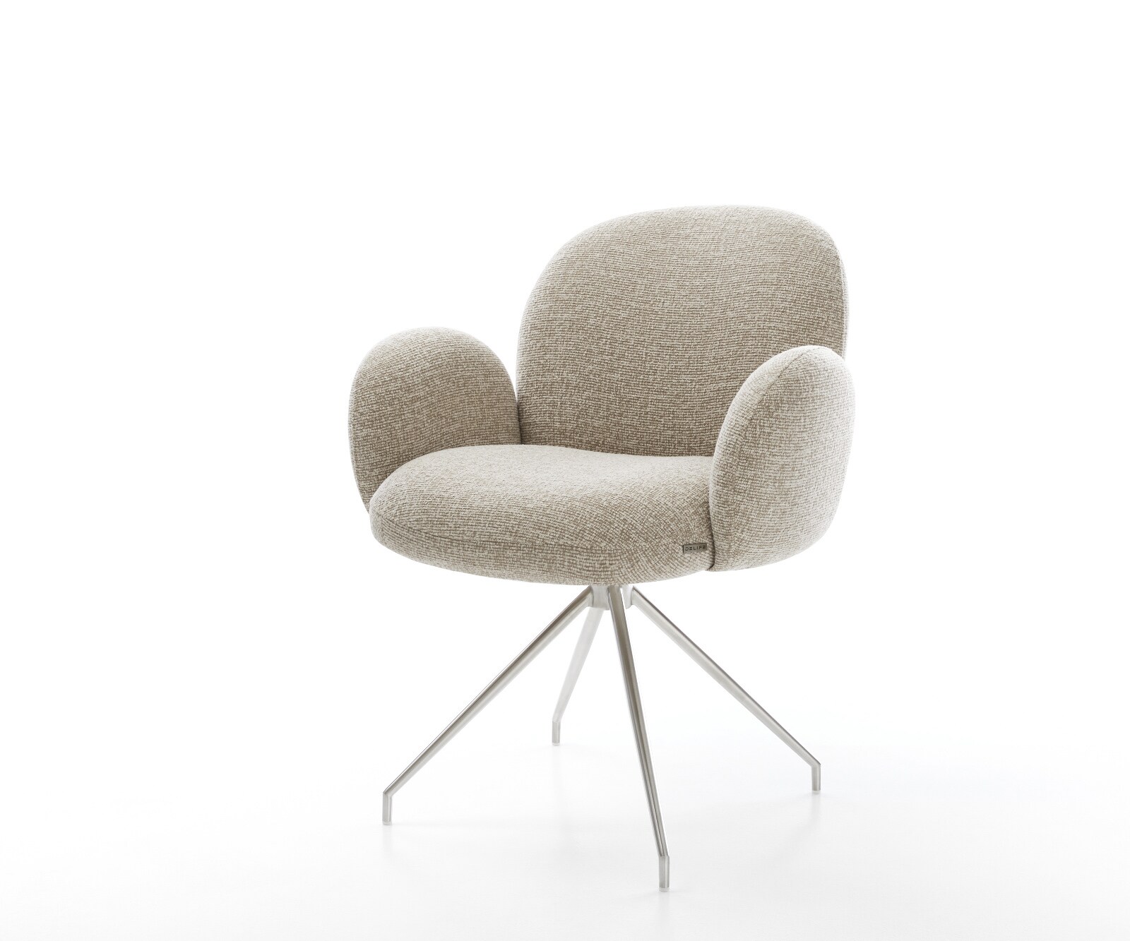 Esszimmerstuhl Nube-Flex mit Armlehnen Webstoff Soft Beige Kreuzgestell kon günstig online kaufen