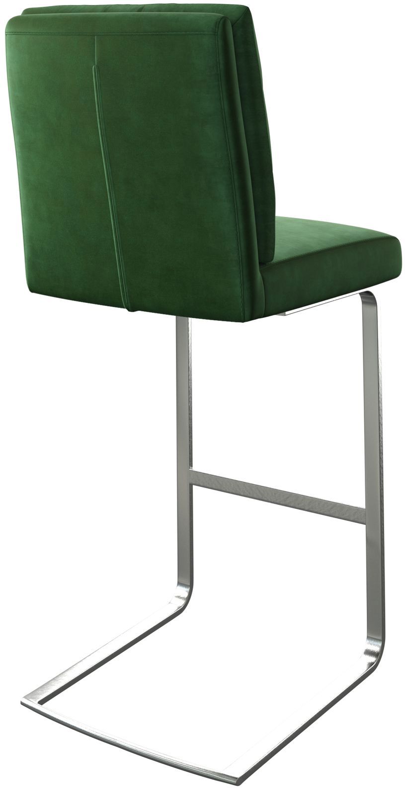 Barstuhl Pela-Flex Samt Grün Freischwinger flach Edelstahl 5