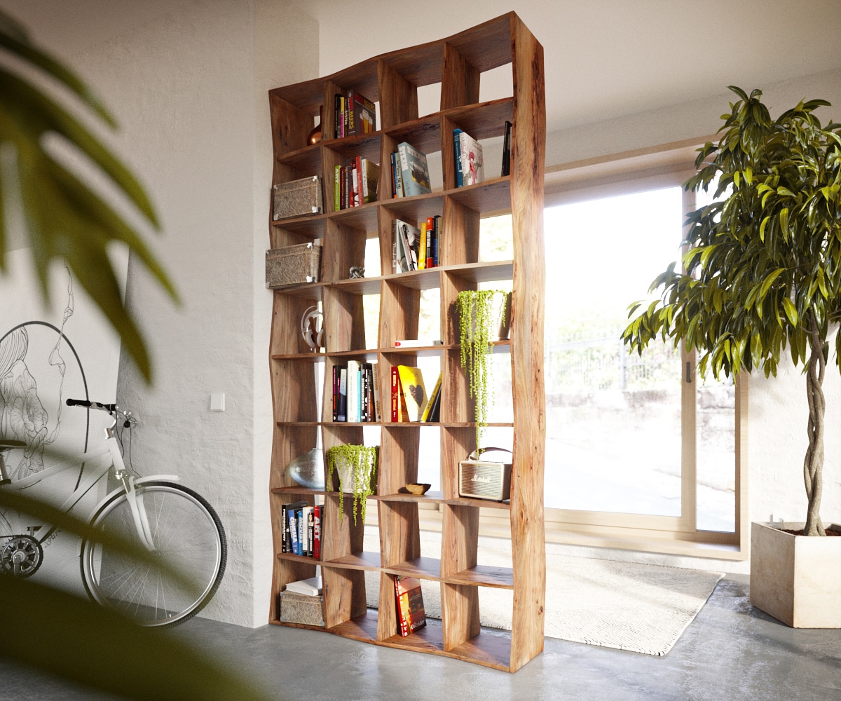 Bücherregal Live-Edge 240x120 cm Akazie Natur Massivholz 5 Bücherregal Live-Edge 240x120 cm Akazie Natur Massivholz 5
