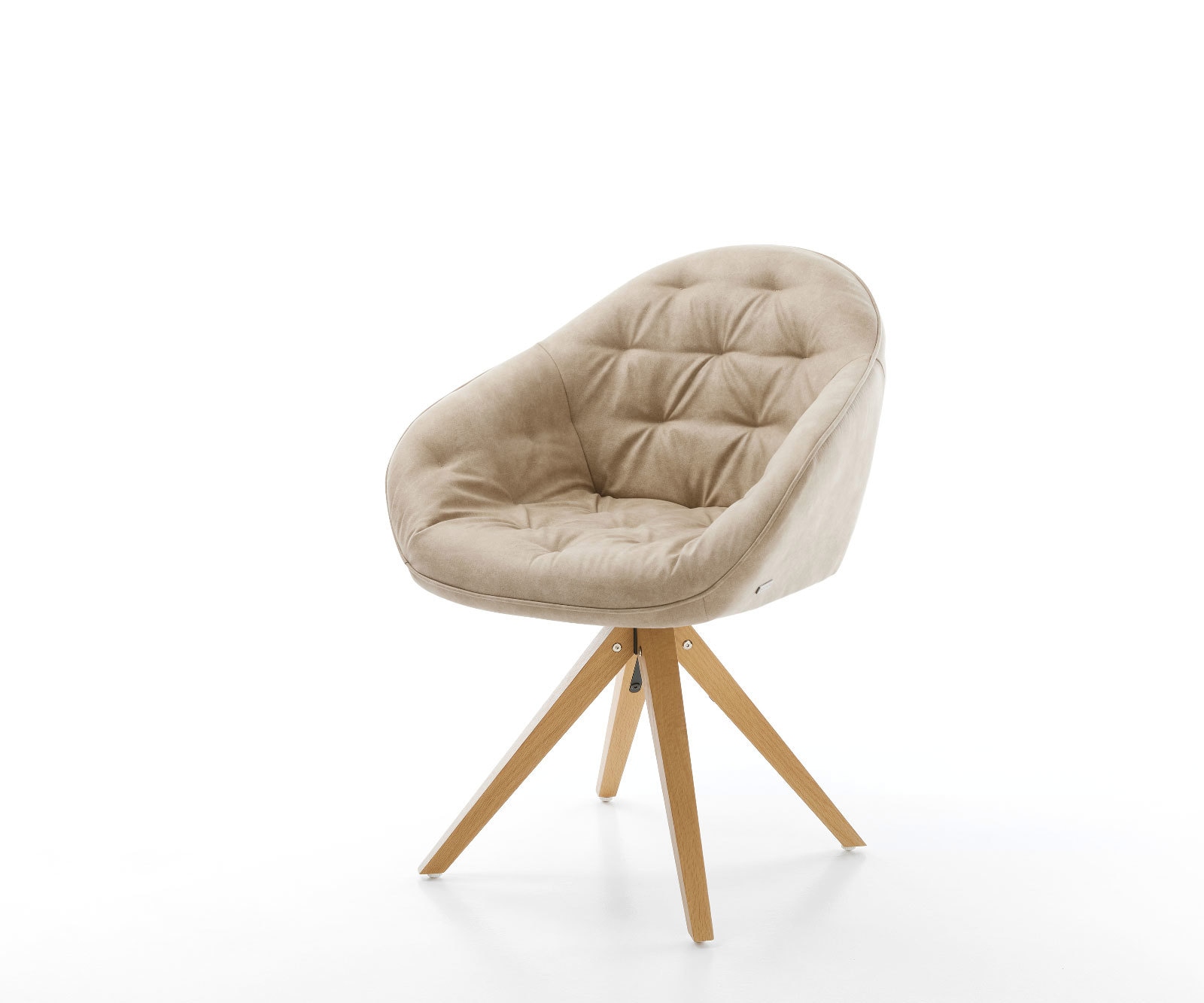 Esszimmerstuhl Gaio-Flex Mikrofaser Beige Vintage Holzgestell kantig Natur Esszimmerstuhl Gaio-Flex Mikrofaser Beige Vintage Holzgestell kantig Natur