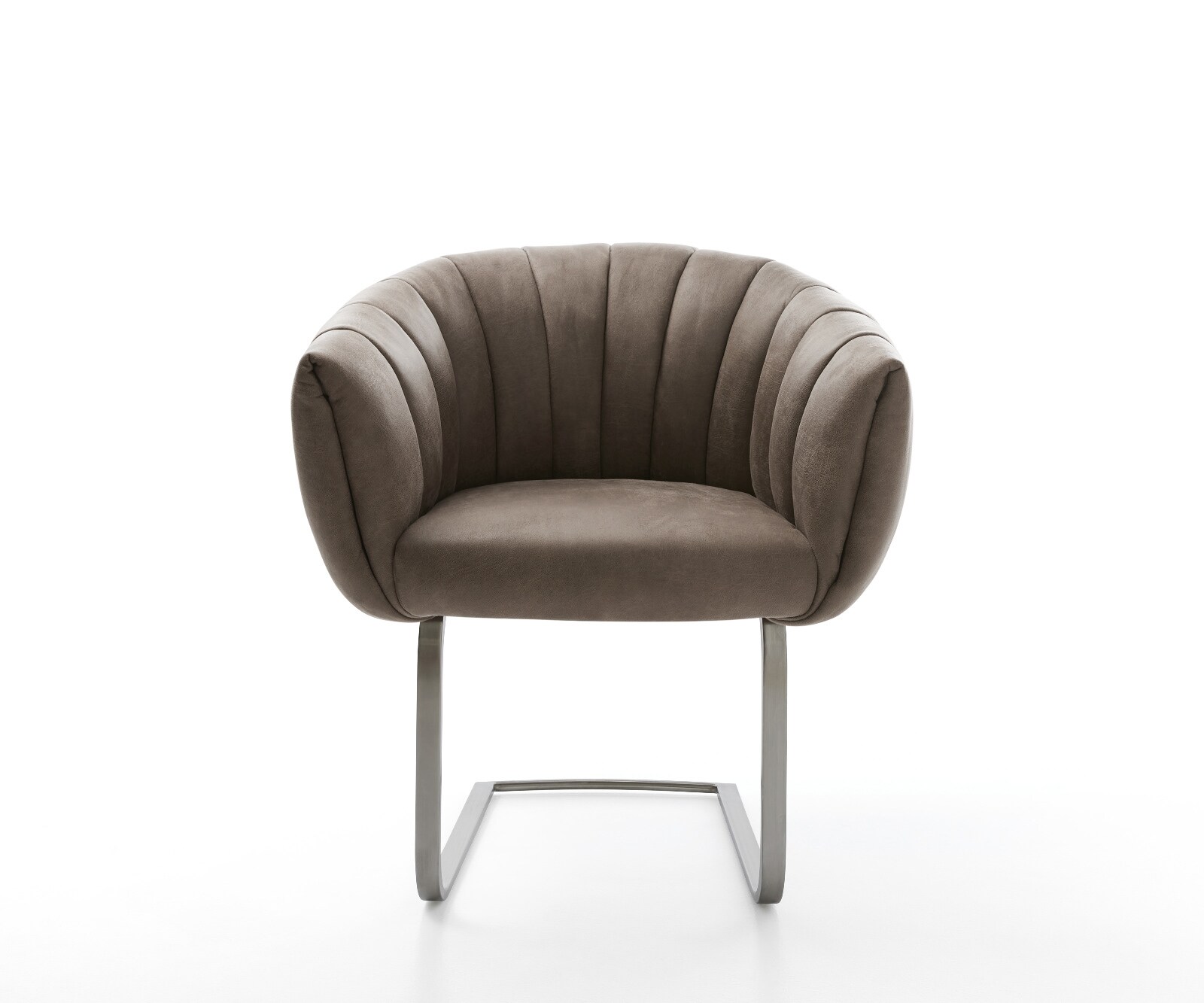 Freischwinger Jada-Flex Mikrofaser Taupe Vintage Freischwinger flach Graphit Taschenfederkern 1