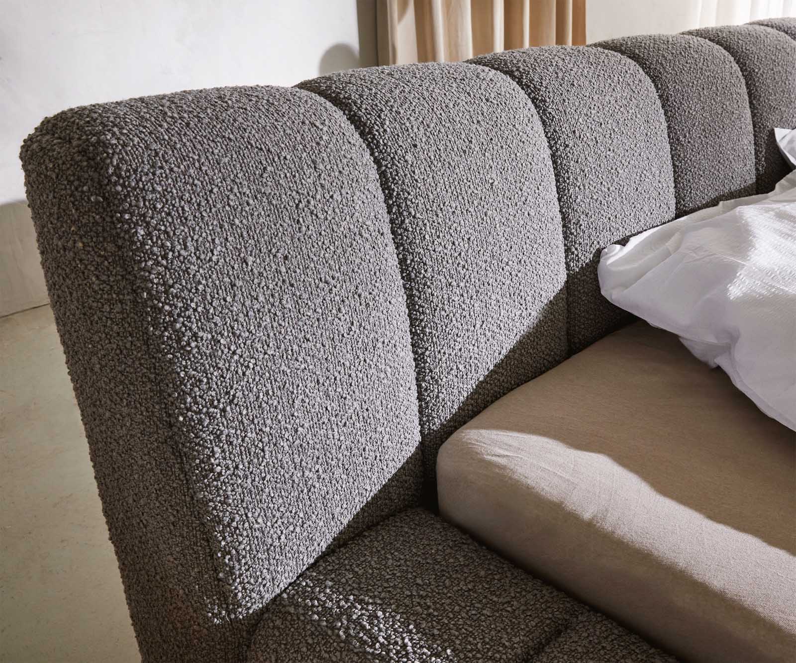 Polsterbettgestell Cutio 180x200 cm Bouclé Silbergrau 6 Polsterbettgestell Cutio 180x200 cm Bouclé Silbergrau 6