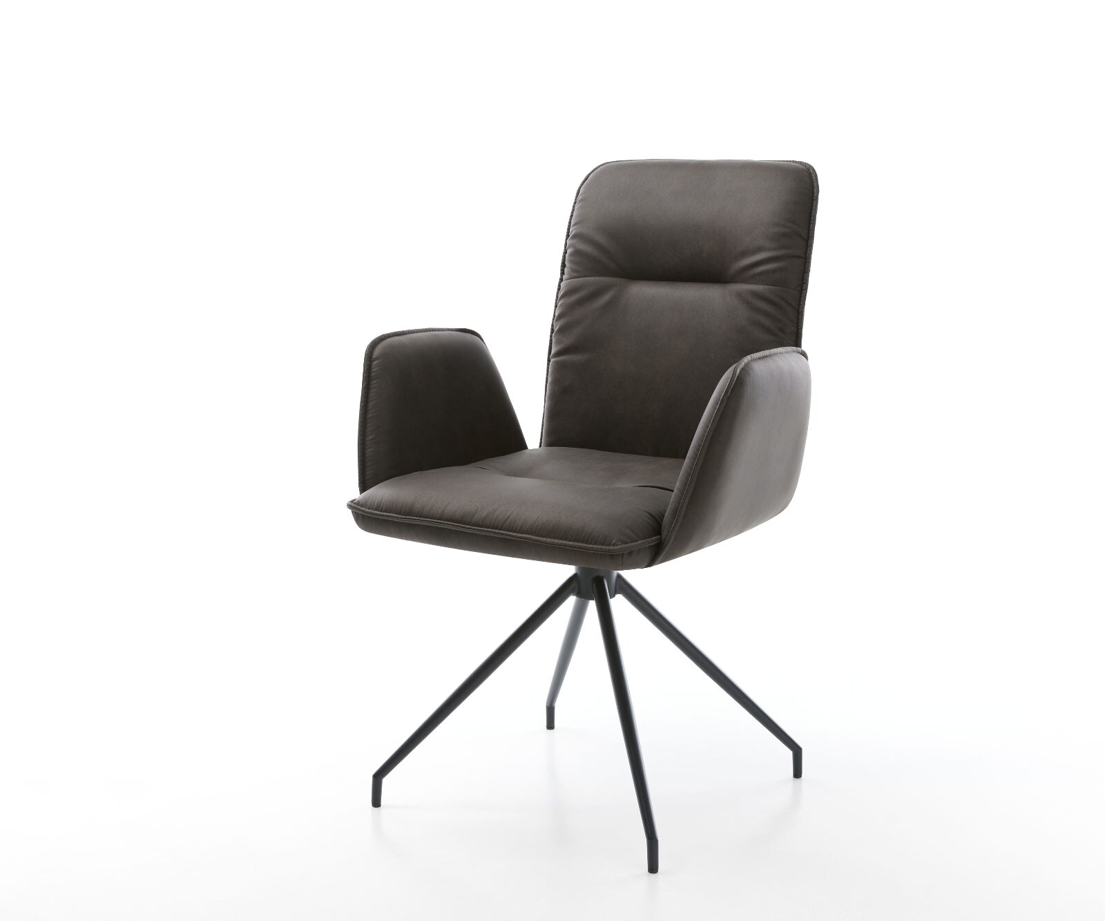 Drehstuhl Vinja-Flex Anthrazit Vintage Kreuzgestell konisch Schwarz 180° drehbar