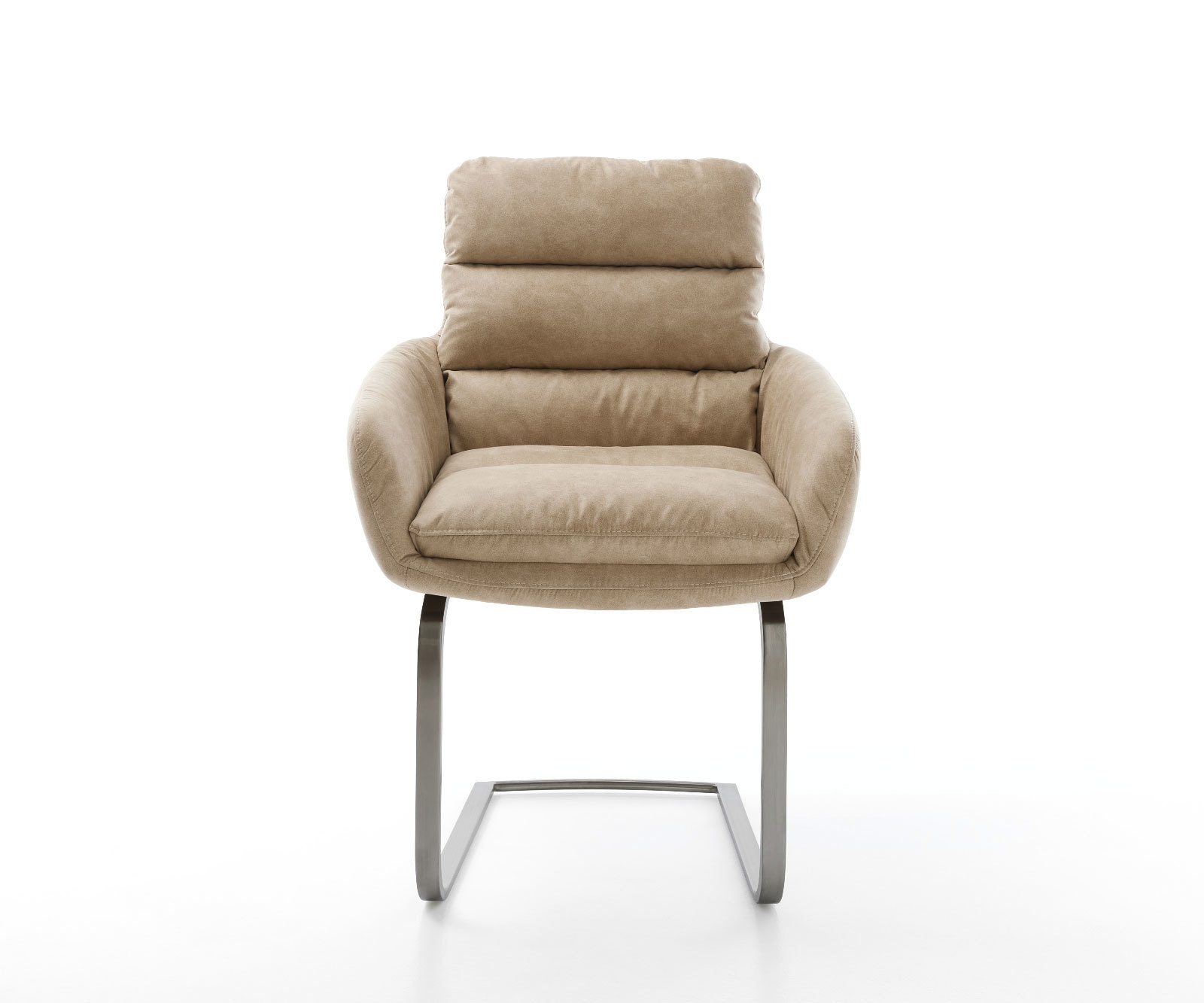 Freischwinger Abelia-Flex mit Armlehnen Mikrofaser Beige Vintage Freischwinger flach Graphit 1