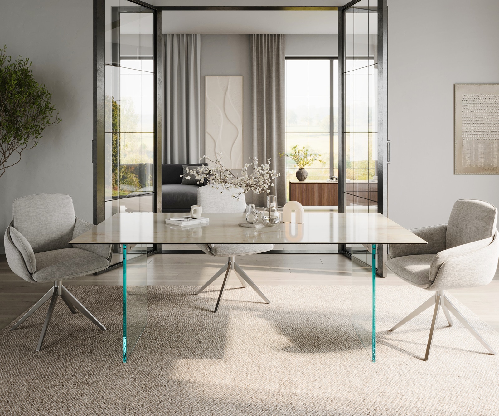 Esstisch Edge 200x100 Keramik Laminam® Onice Oro Gestell Glas 1 Esstisch Edge 200x100 Keramik Laminam® Onice Oro Gestell Glas 1