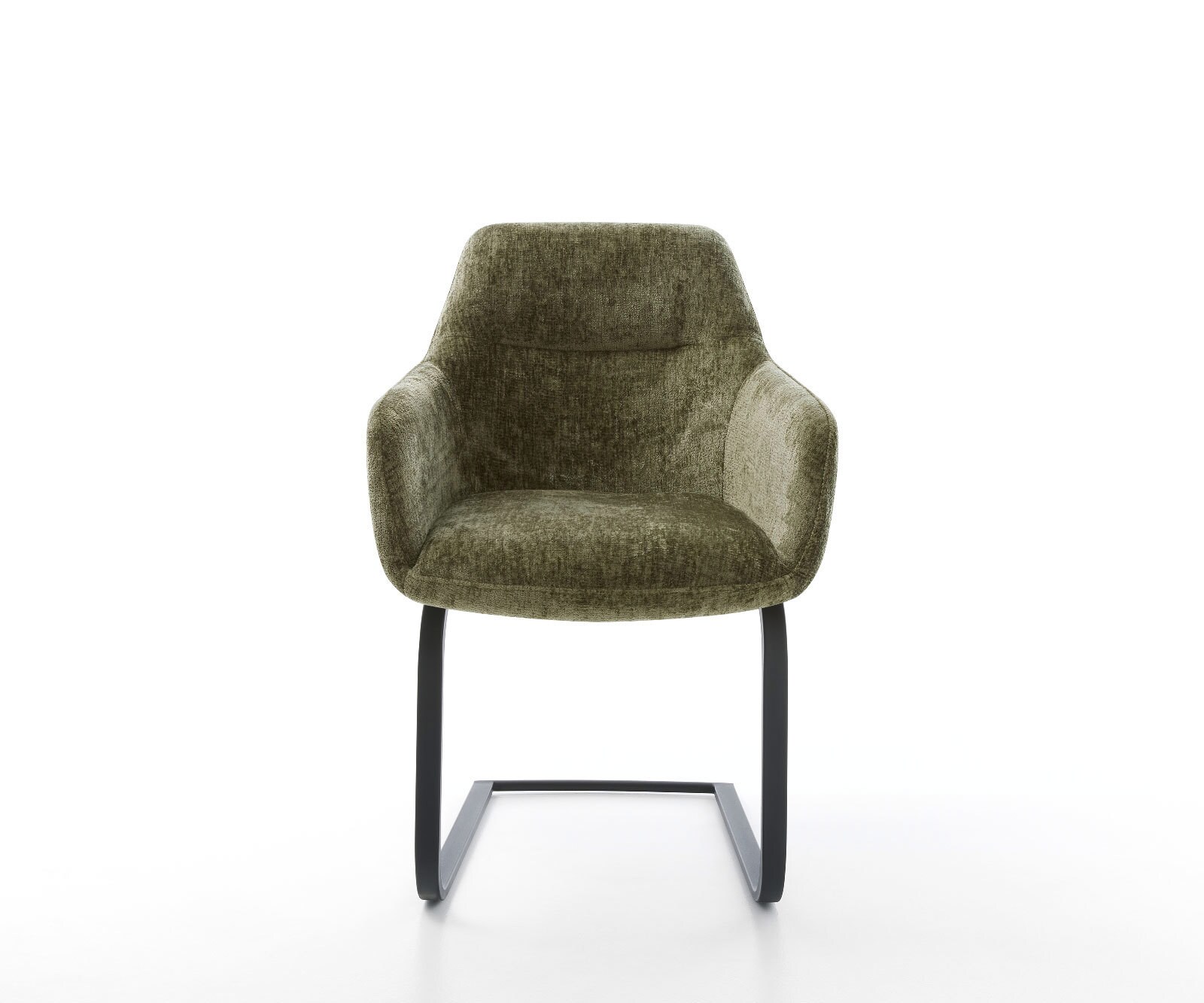 Freischwinger Pejo-Flex Chenille Olive Freischwinger flach Schwarz Taschenfederkern 1