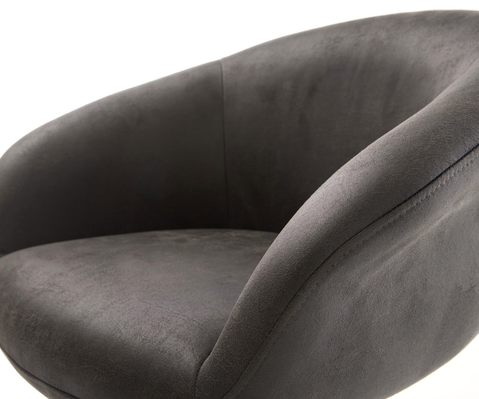 Freischwinger Vinka-Flex mit Armlehnen Mikrofaser Anthrazit Vintage Freischwinger rund Schwarz Taschenfederkern 4