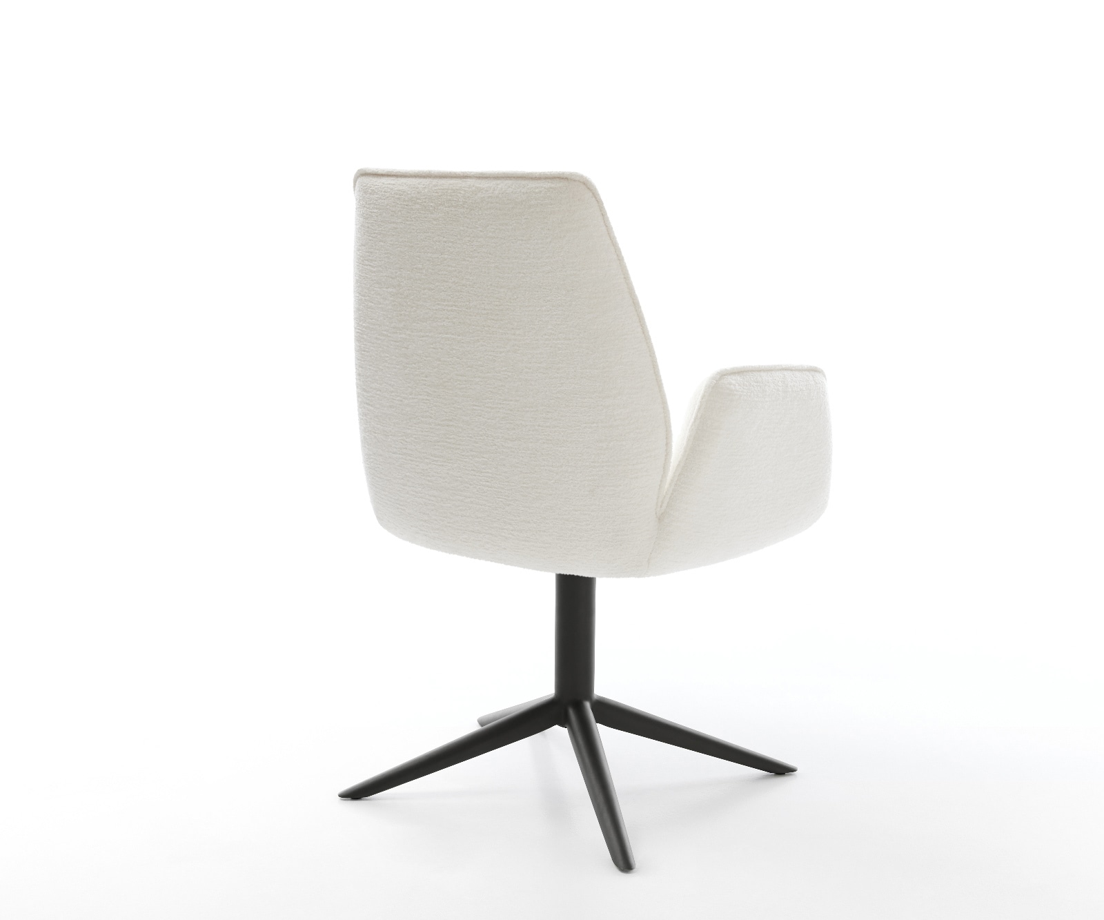 Drehstuhl Zoa-Flex Bouclé Soft Beige Fußkreuz Schwarz 360° drehbar Wippfunktion Taschenfederkern 4