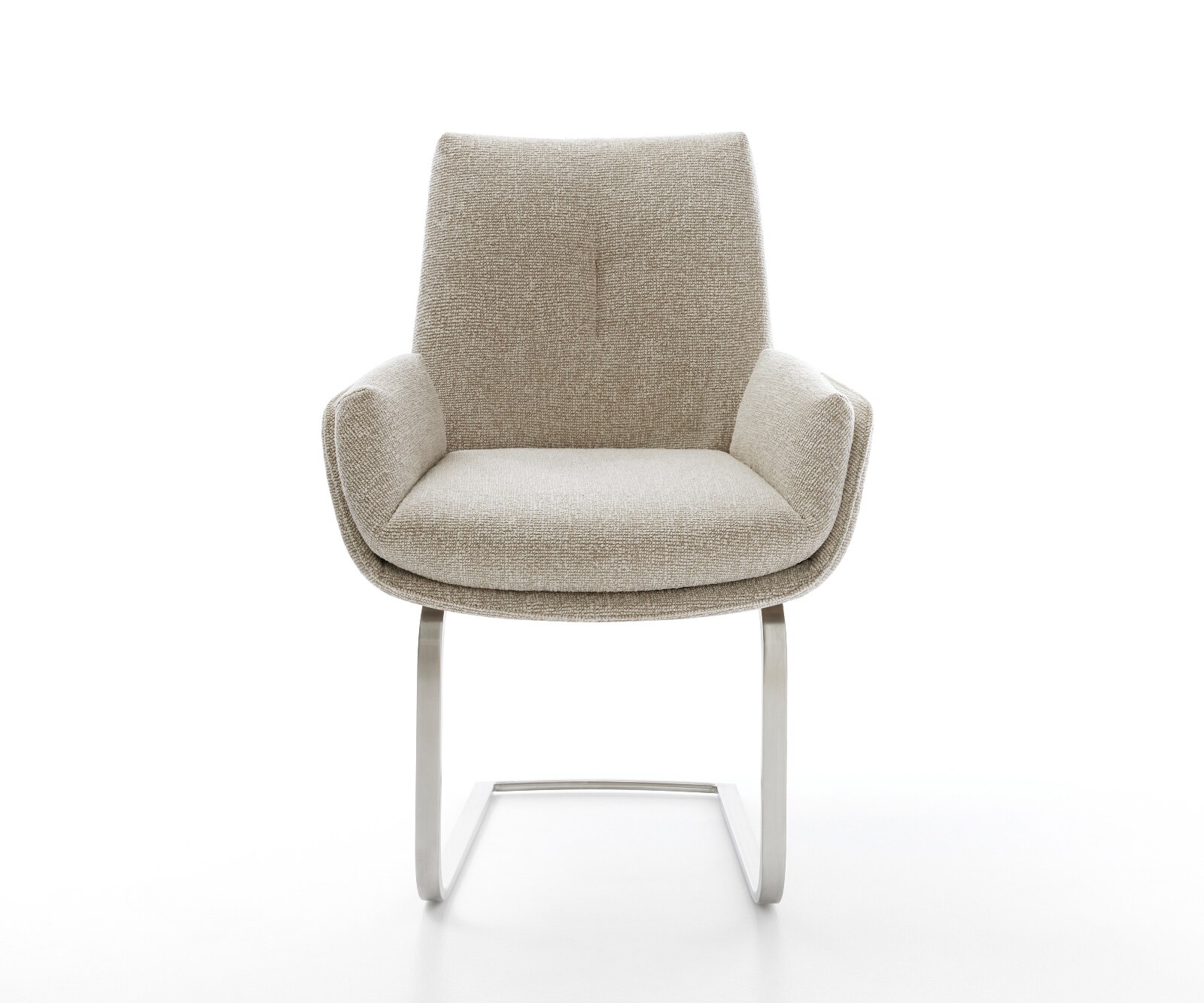 Freischwinger Clea-Flex Webstoff Soft Beige Freischwinger flach Edelstahl 2
