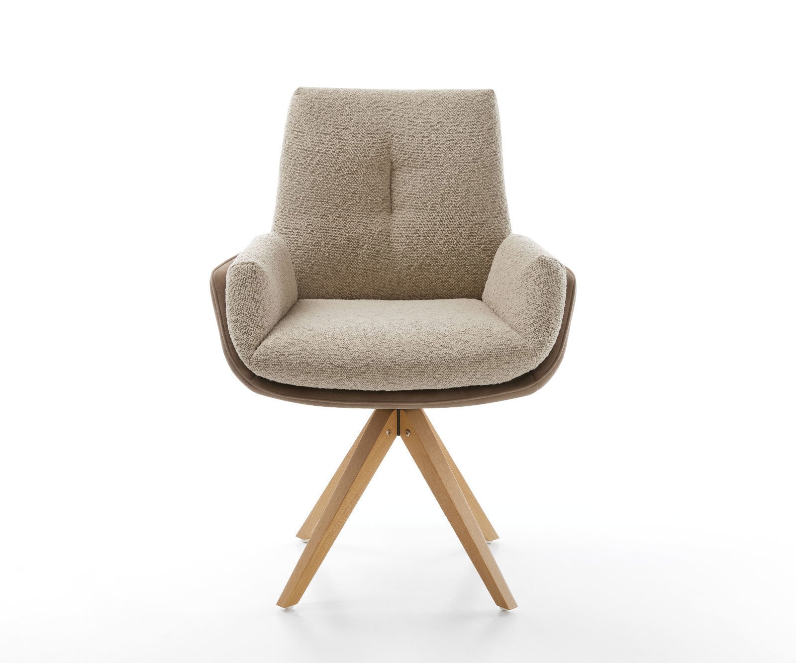 Drehstuhl Clea-Flex Materialmix Schlamm Holzgestell kantig Natur 180° drehbar 1 Drehstuhl Clea-Flex Materialmix Schlamm Holzgestell kantig Natur 180° drehbar 1