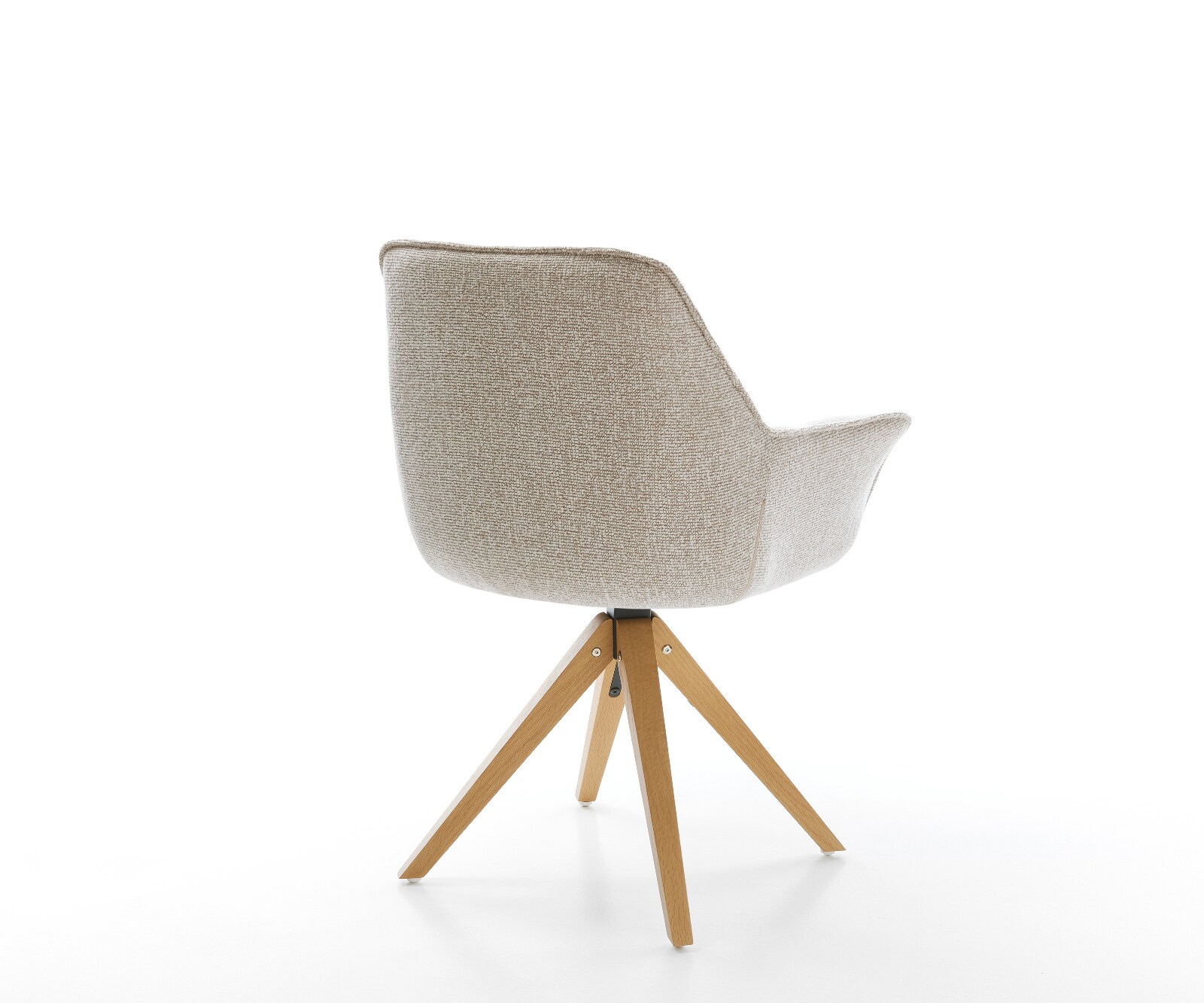 Drehstuhl Kaira-Flex Webstoff Soft Beige Holzgestell kantig Natur 180° drehbar 5