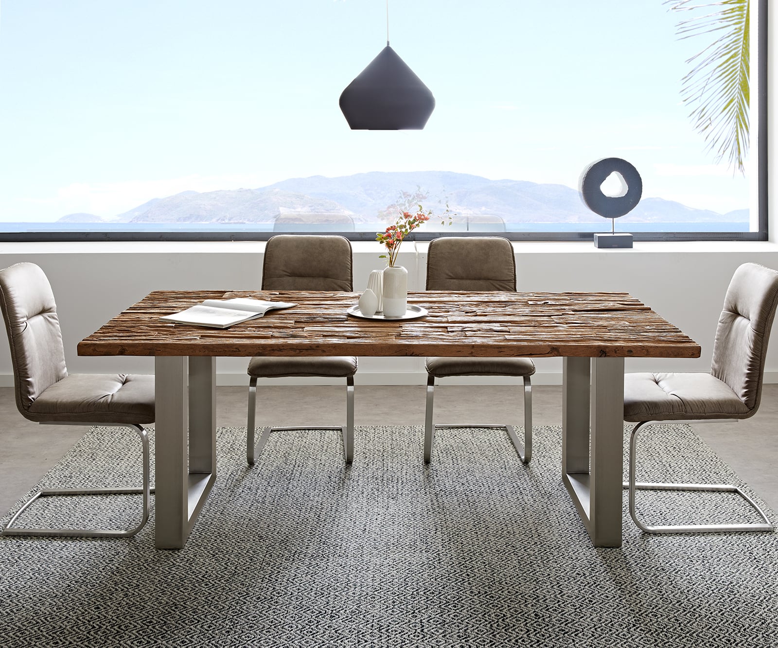 Esstisch Reclaimed 200x100 cm Vintage-Optik Edelstahl breit 1 Esstisch Reclaimed 200x100 cm Vintage-Optik Edelstahl breit 1