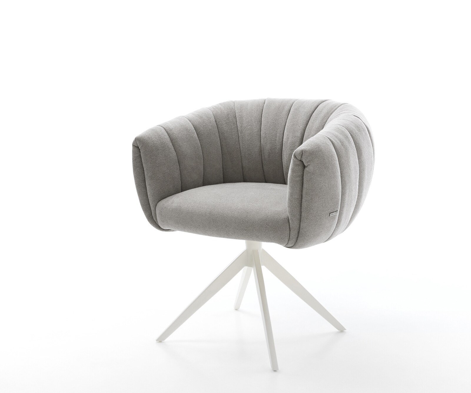 Drehstuhl Jada-Flex Strukturstoff Soft Grau Kreuzgestell breit Weiß 360° dr günstig online kaufen