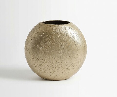 Vase Orbia B39 x T15 x H37 cm Metall Champagner Handgemacht