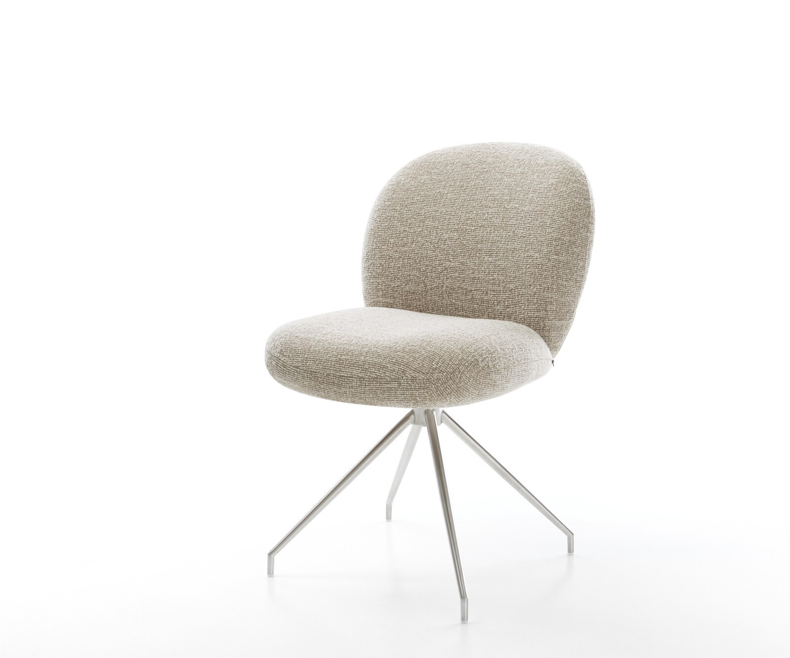 Esszimmerstuhl Nube-Flex Webstoff Soft Beige Kreuzgestell konisch Edelstahl günstig online kaufen