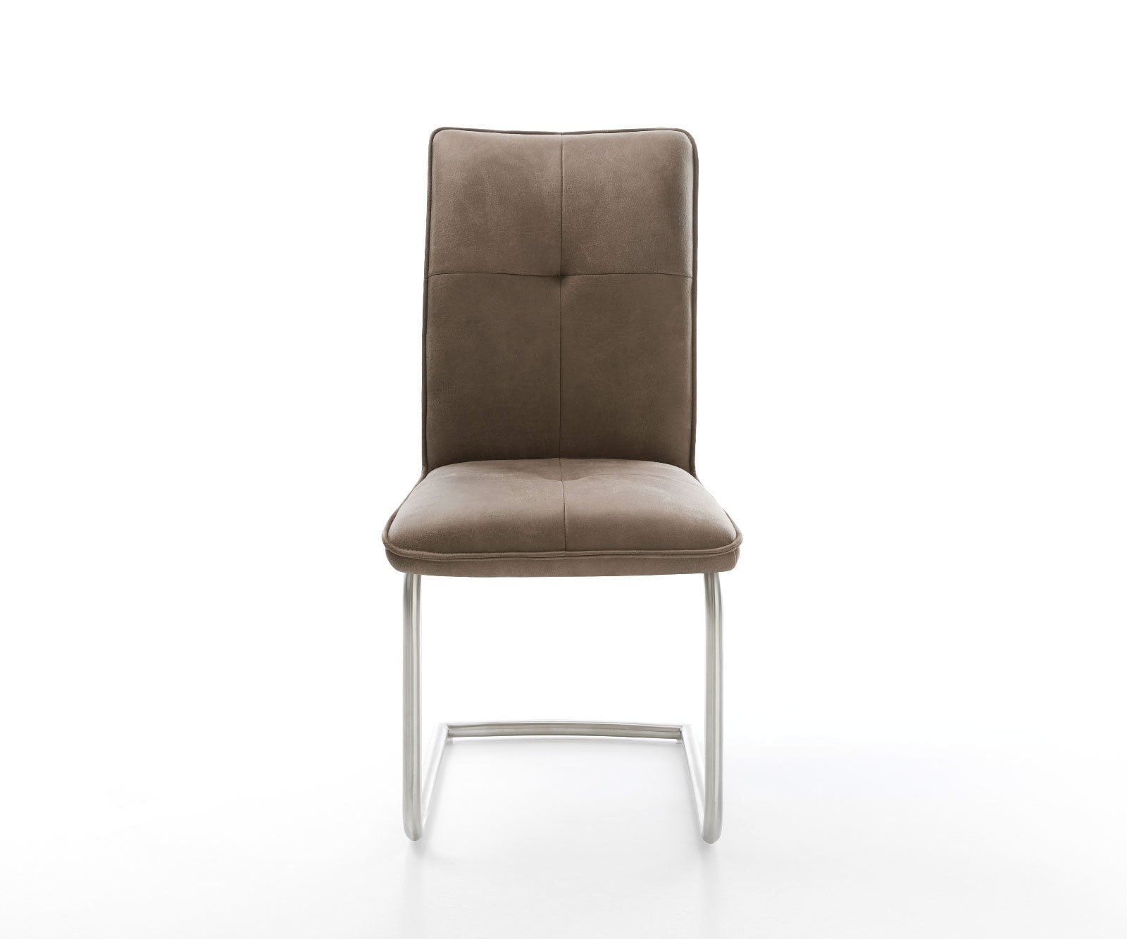 Freischwinger Maddy-Flex Mikrofaser Taupe Vintage Freischwinger rund Edelstahl 1 Freischwinger Maddy-Flex Mikrofaser Taupe Vintage Freischwinger rund Edelstahl 1