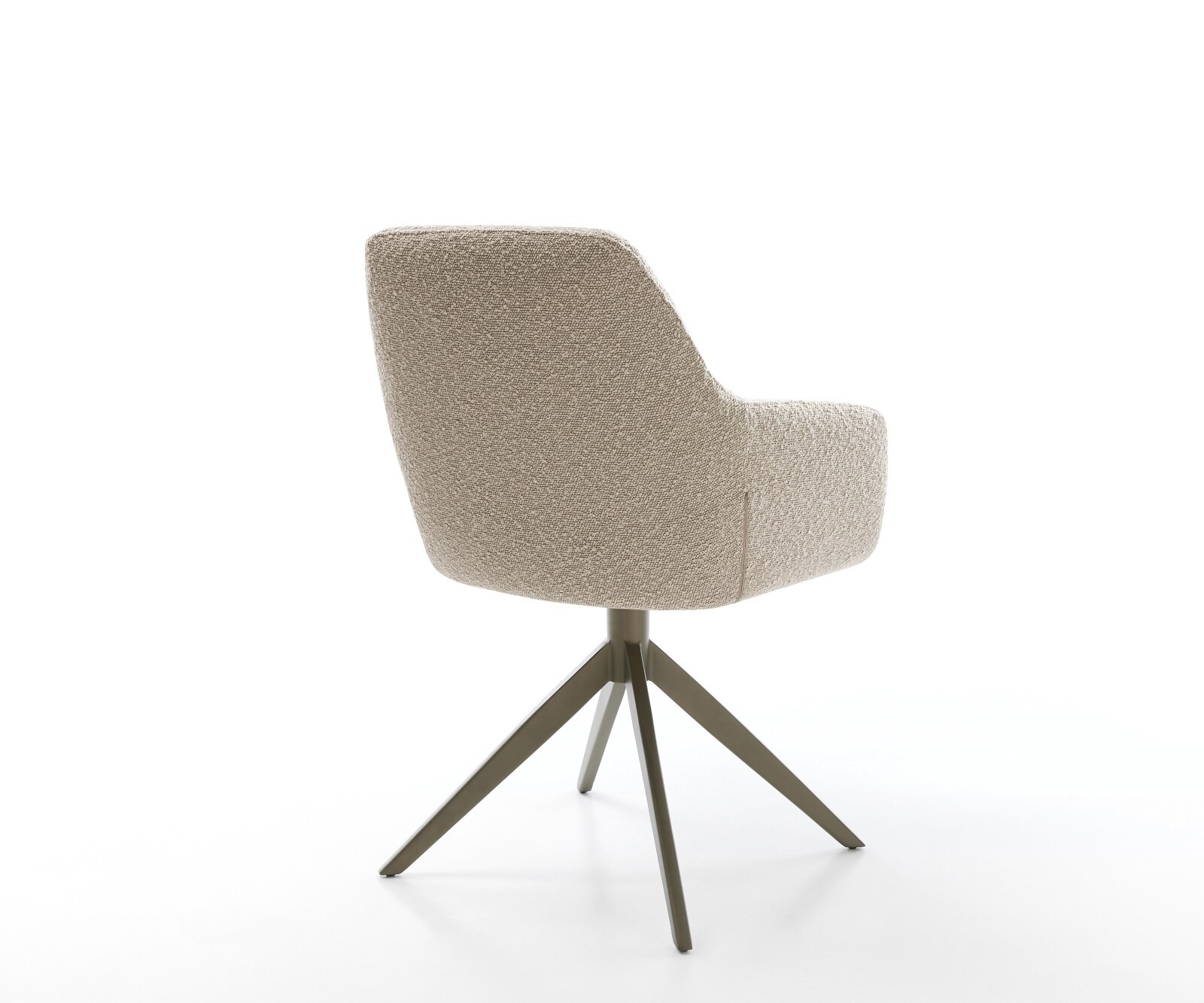 Drehstuhl Pejo-Flex Bouclé Schlamm Kreuzgestell breit Effektfinish Titan 360° drehbar Wippfunktion Taschenfederkern 4