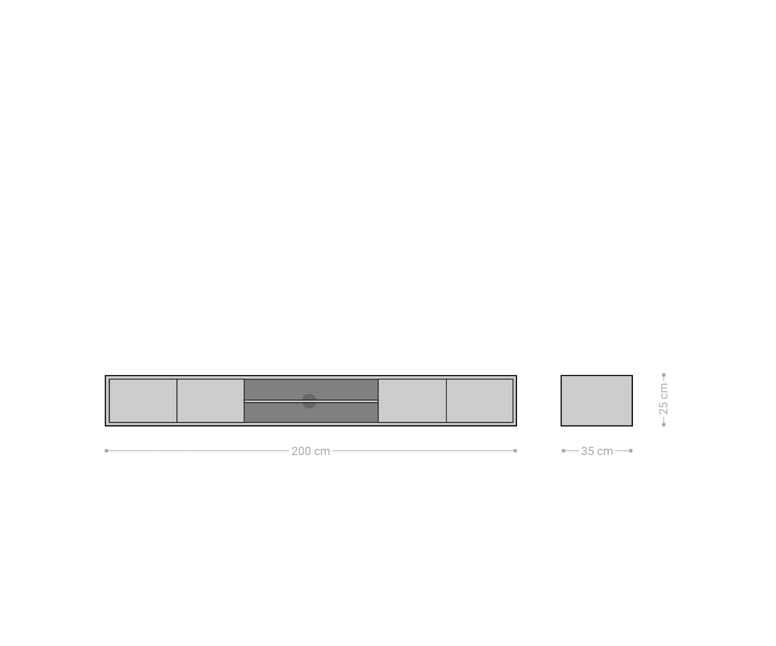 Lowboard Fevo 200 cm Akazie Braun 2 Türen schwebend 5 Lowboard Fevo 200 cm Akazie Braun 2 Türen schwebend 5