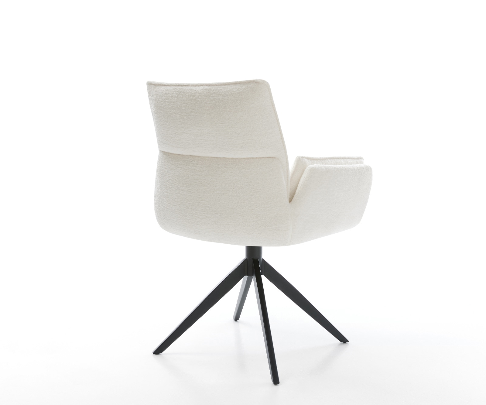 Drehstuhl Nela-Flex Bouclé Soft Beige Kreuzgestell breit Schwarz 360° drehbar Wippfunktion 5