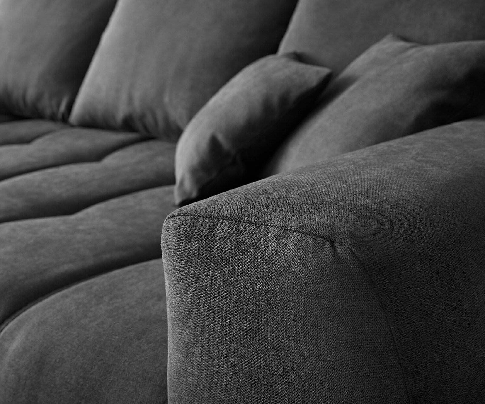 Ecksofa Josea 300x220 cm Mikrofaser Schwarz Recamiere links 3