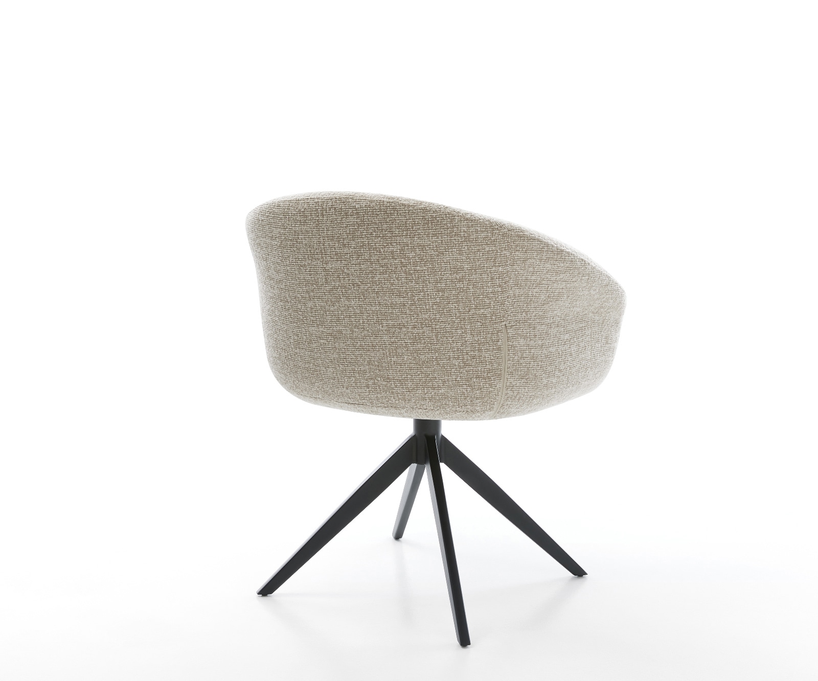 Drehstuhl Vinka-Flex mit Armlehnen Webstoff Soft Beige Kreuzgestell breit Schwarz 360° drehbar Wippfunktion Taschenfederkern 4