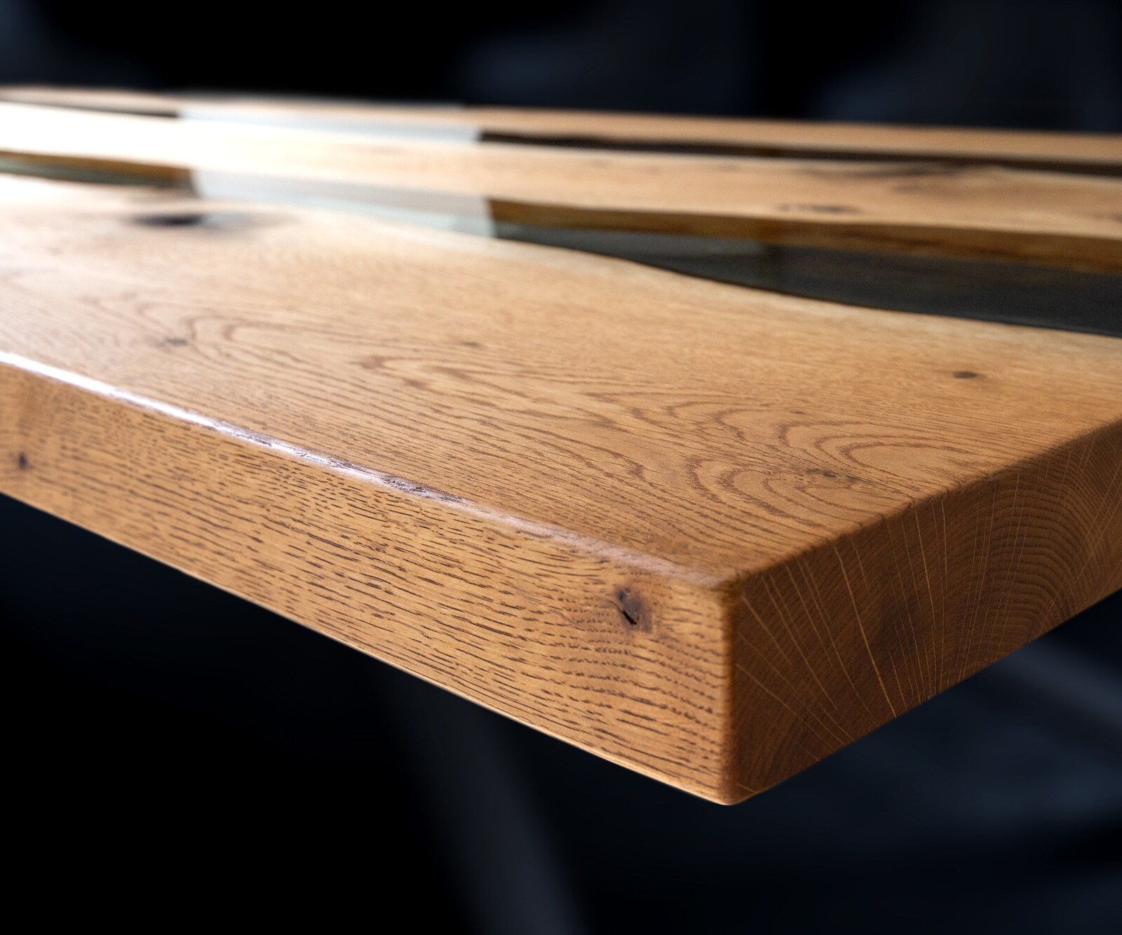 Tischplatte Eiche Natur 260 cm Epoxid Transparent Unikat Nr. 32308 4