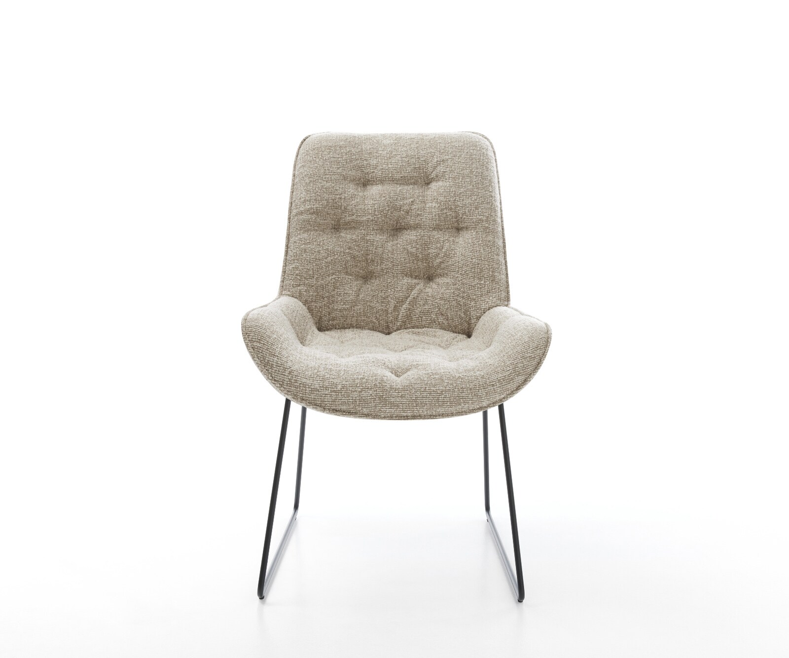 Esszimmerstuhl Taimi-Flex Webstoff Soft Beige Kufengestell Schwarz 2