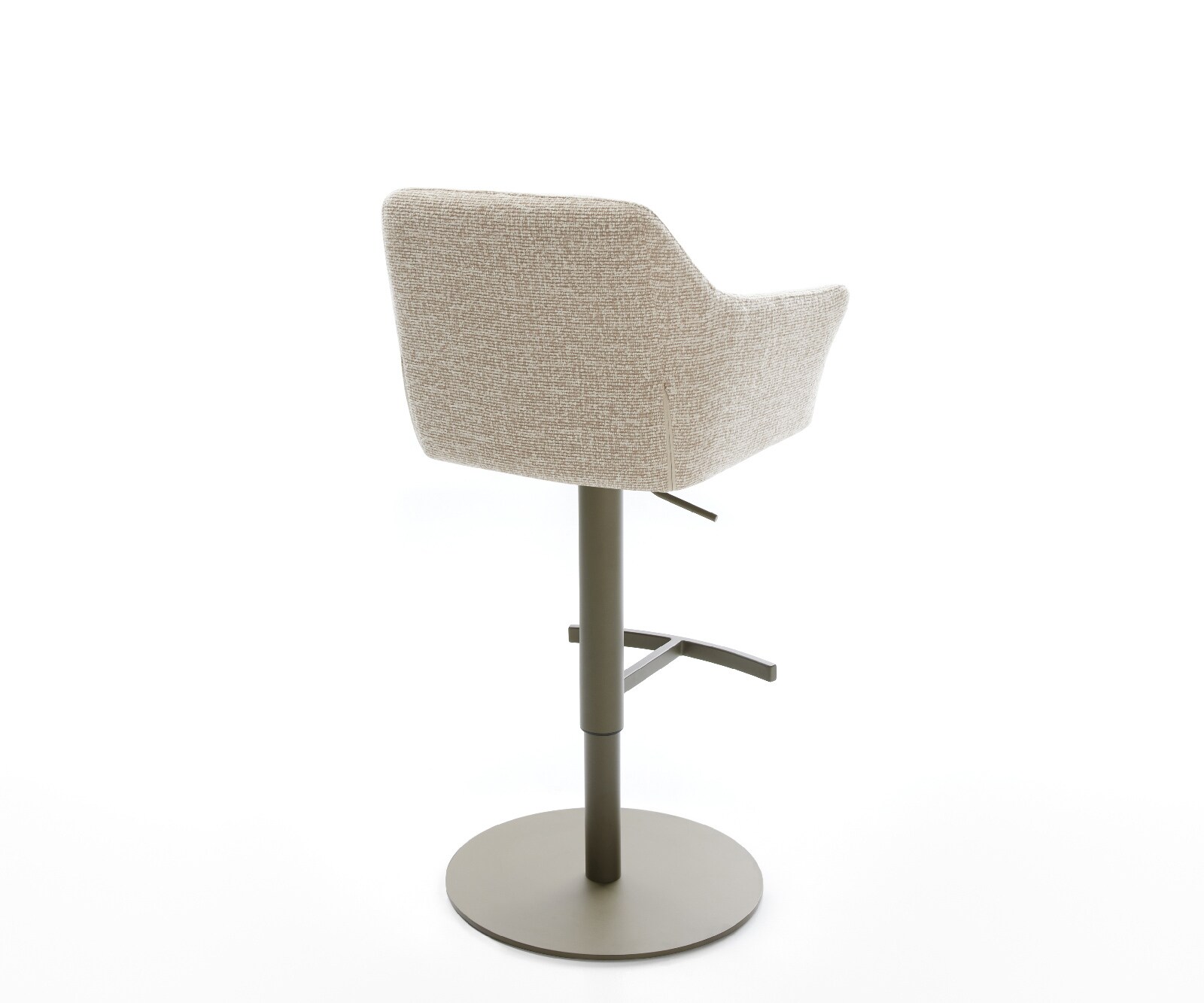 Barstuhl Yulo-Flex Webstoff Soft Beige Drehfuß höhenverstellbar Metall Titanfarben 5