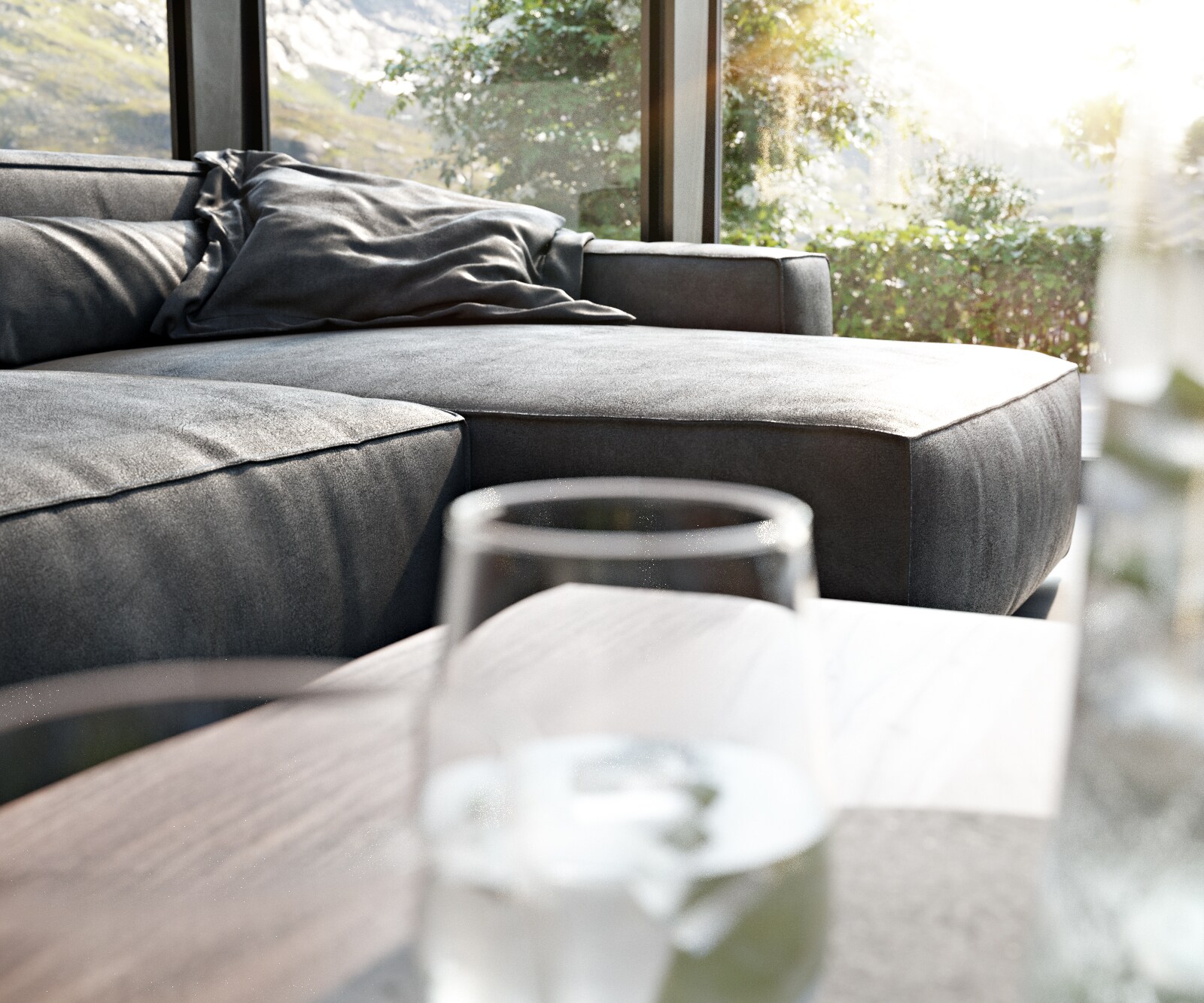 Ecksofa Sirpio XL 370x170 cm Lederimitat Vintage Anthrazit 4