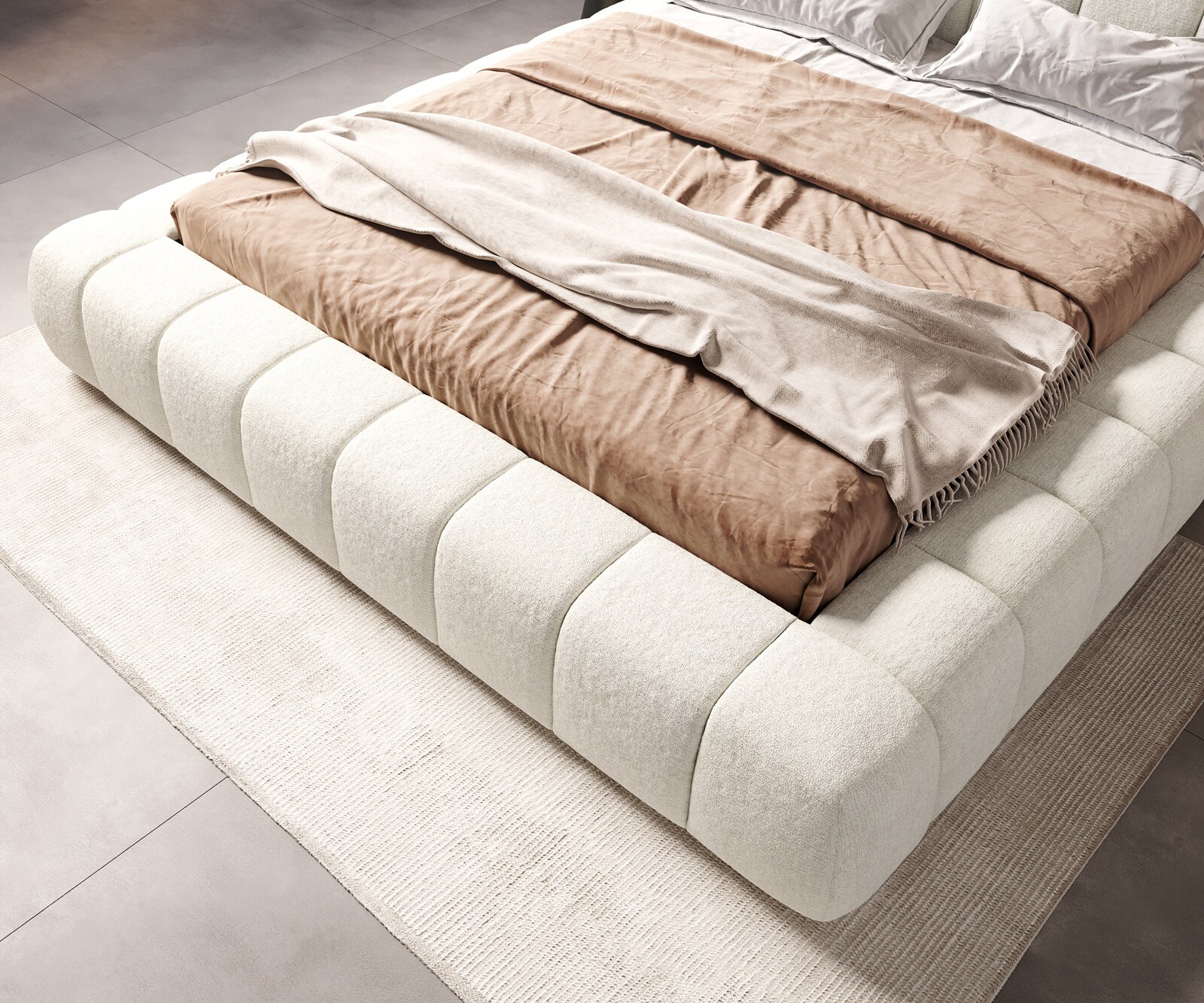 Polsterbettgestell Cutio 180x200 cm Bouclé Soft Beige 4