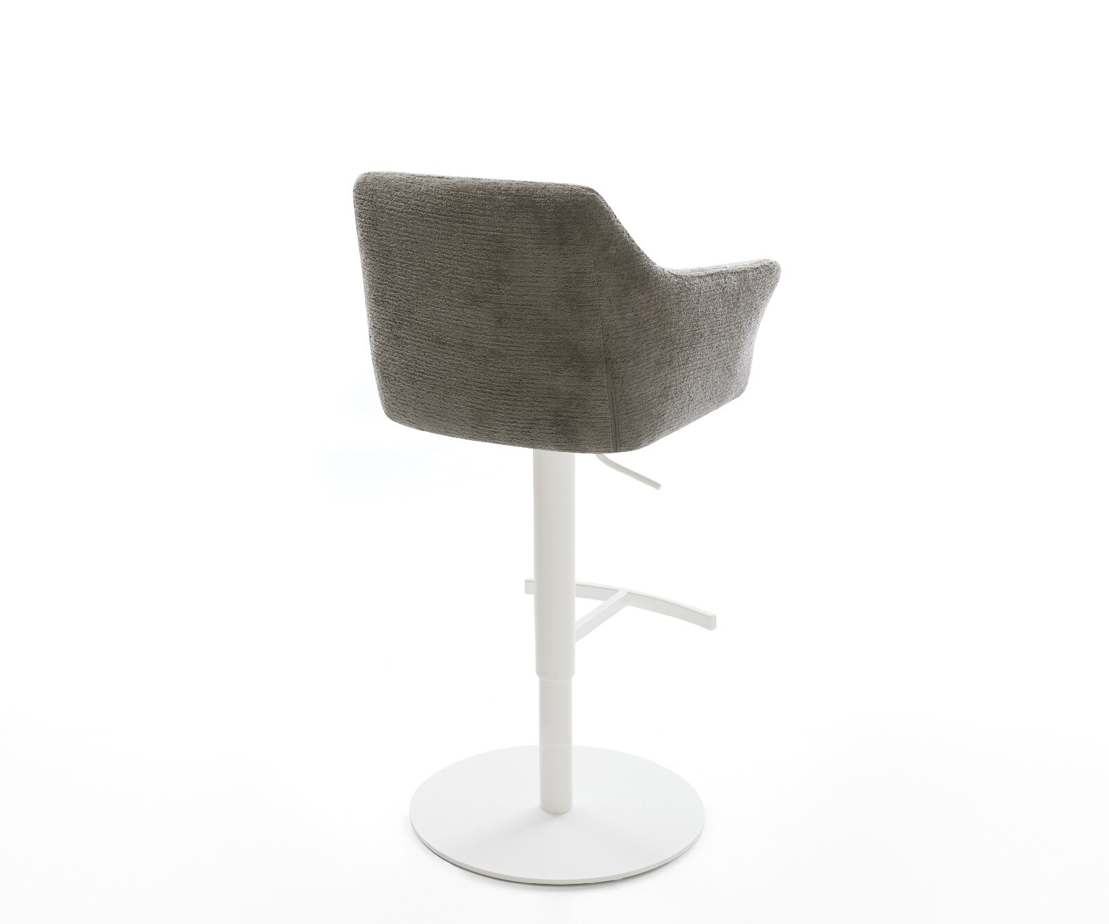 Barstuhl Yulo-Flex Bouclé Soft Schlamm Drehfuß höhenverstellbar Metall Weiß 5