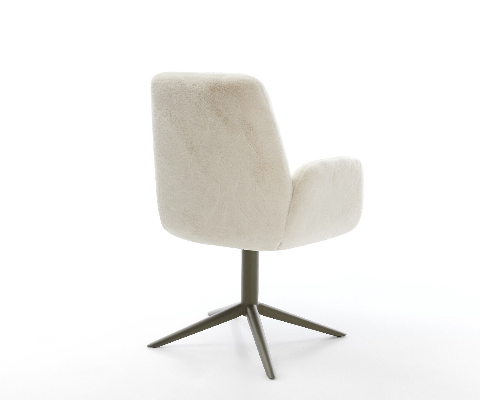 Drehstuhl Zoa-Flex Plüsch Creme-Weiß Fußkreuz Effektfinish Titan 360° drehbar Wippfunktion Taschenfederkern 5