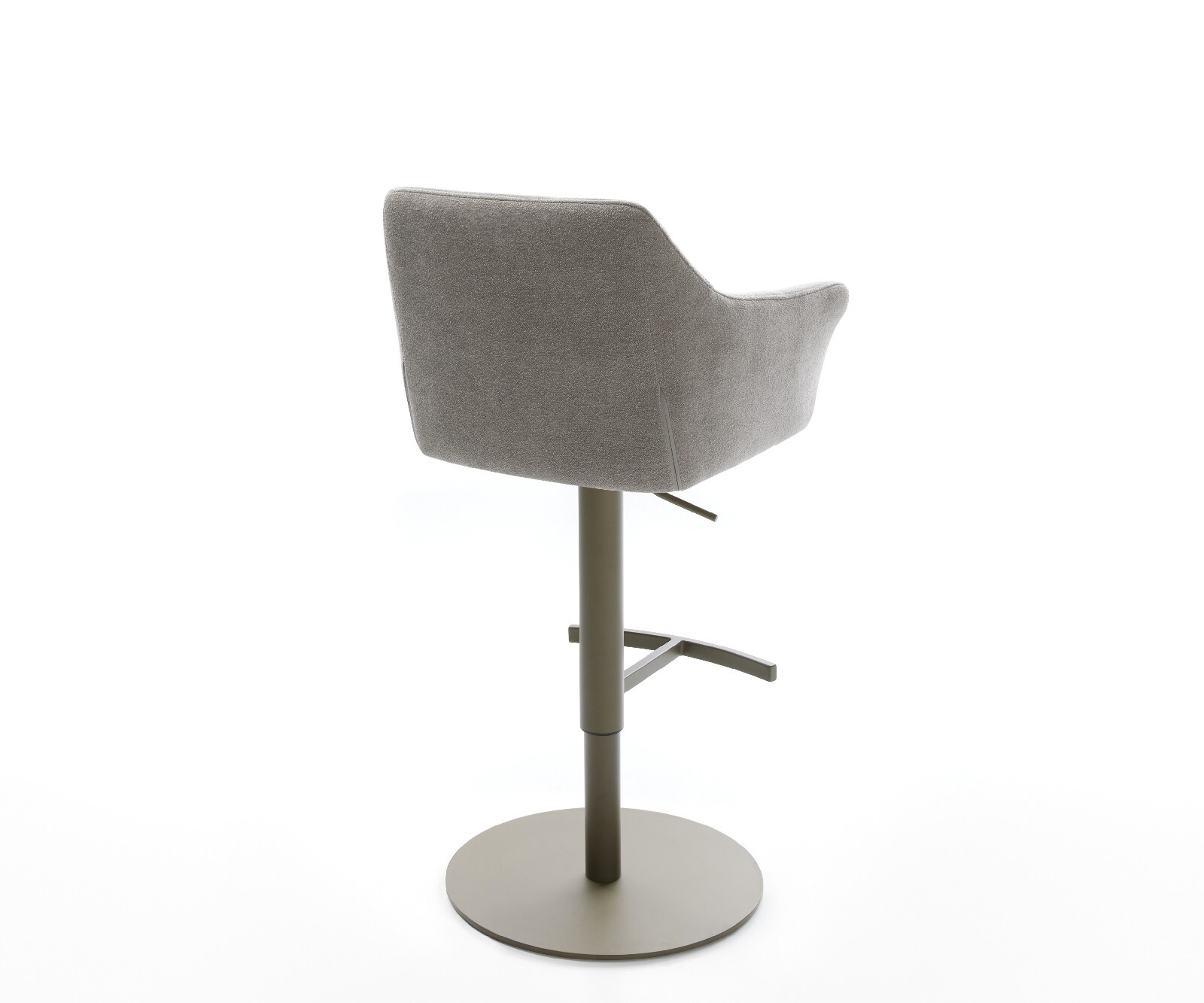 Barstuhl Yulo-Flex Strukturstoff Soft Grau Drehfuß höhenverstellbar Metall Titanfarben 5