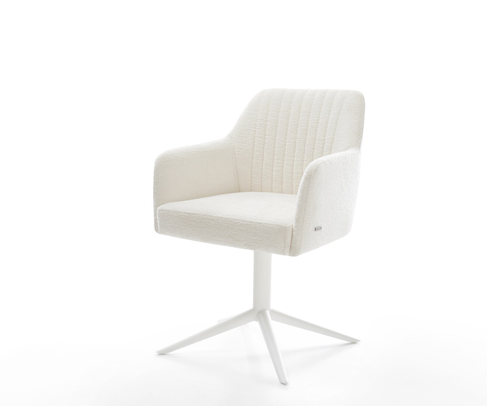 Drehstuhl Greg-Flex Bouclé Soft Beige Fußkreuz Weiß 360° drehbar Wippfunkti günstig online kaufen